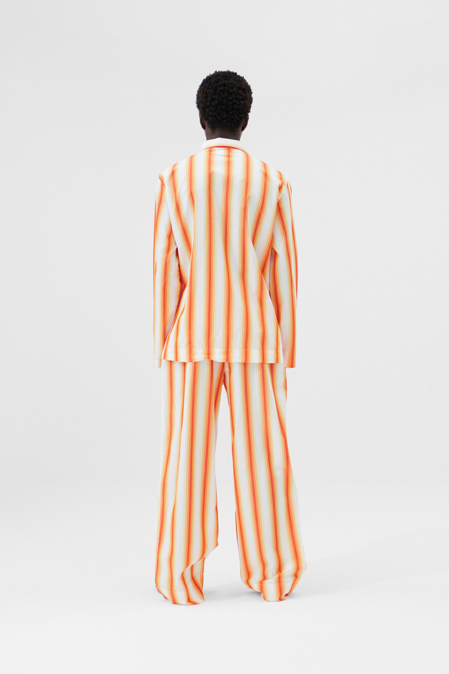 UNISEX POPLIN, PYJAMAS SHIRT ORANGE MARQUEE 2