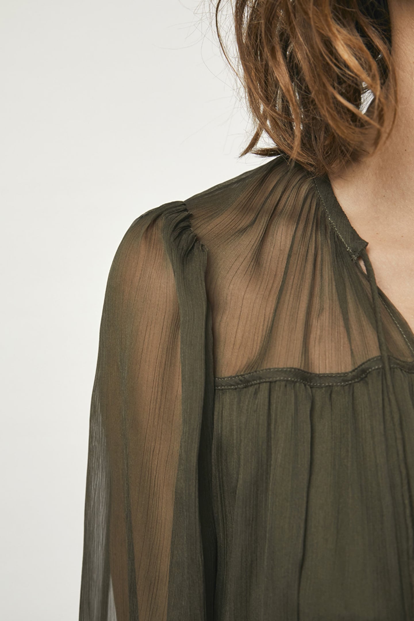 ABSOLUTE PLEATED BOHO DRESS UTILITY GREEN 4