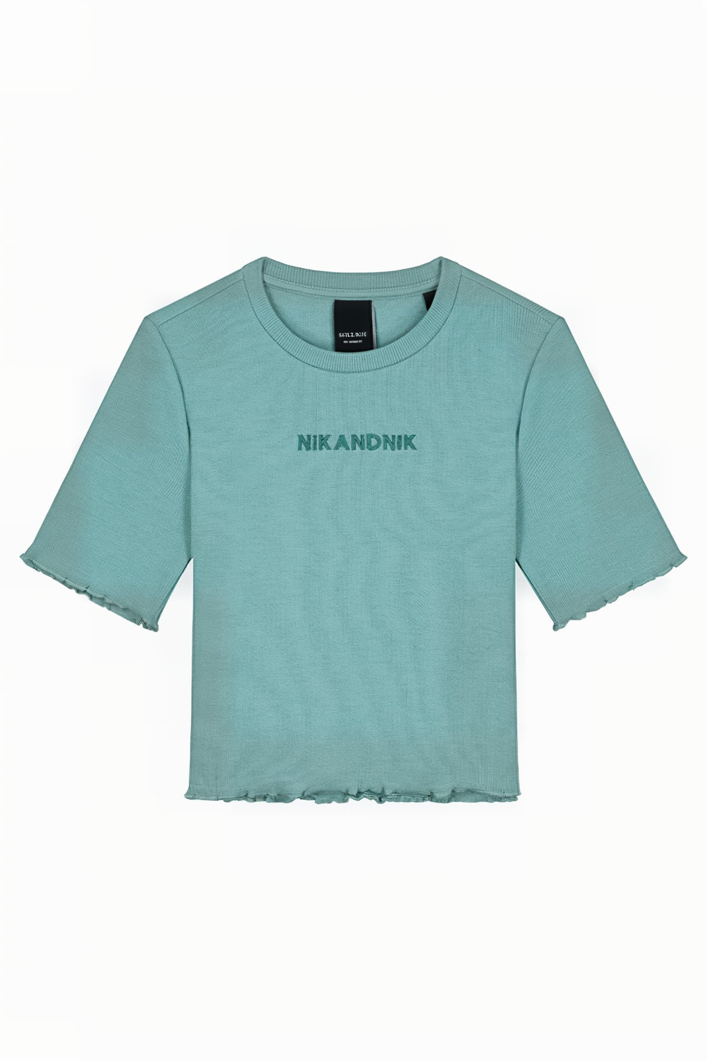 LETTUCE RIB T-SHIRT DEEP OCEAN GREEN 1