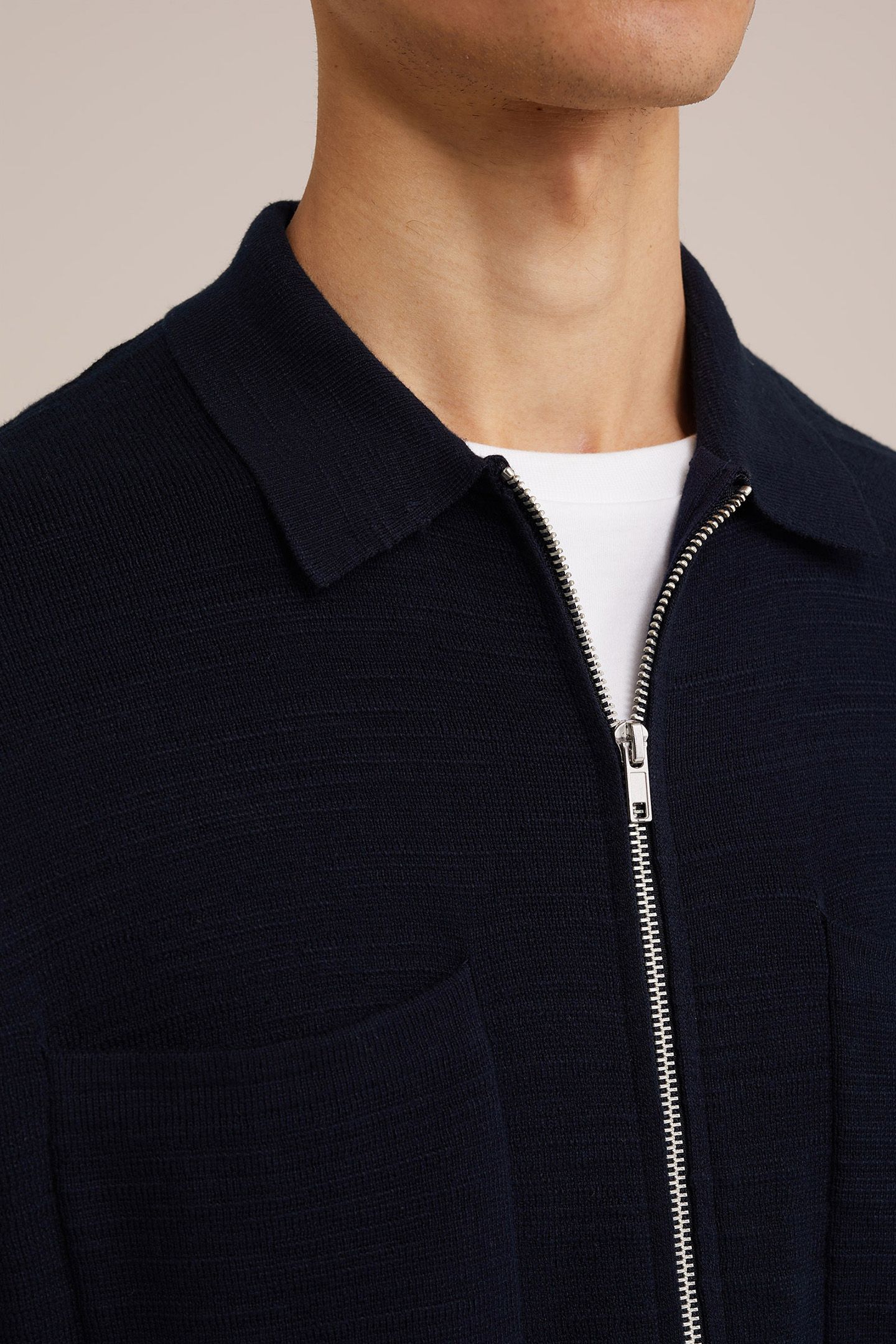 CARDIGAN WITH ZIPPER DARK BLUE 5