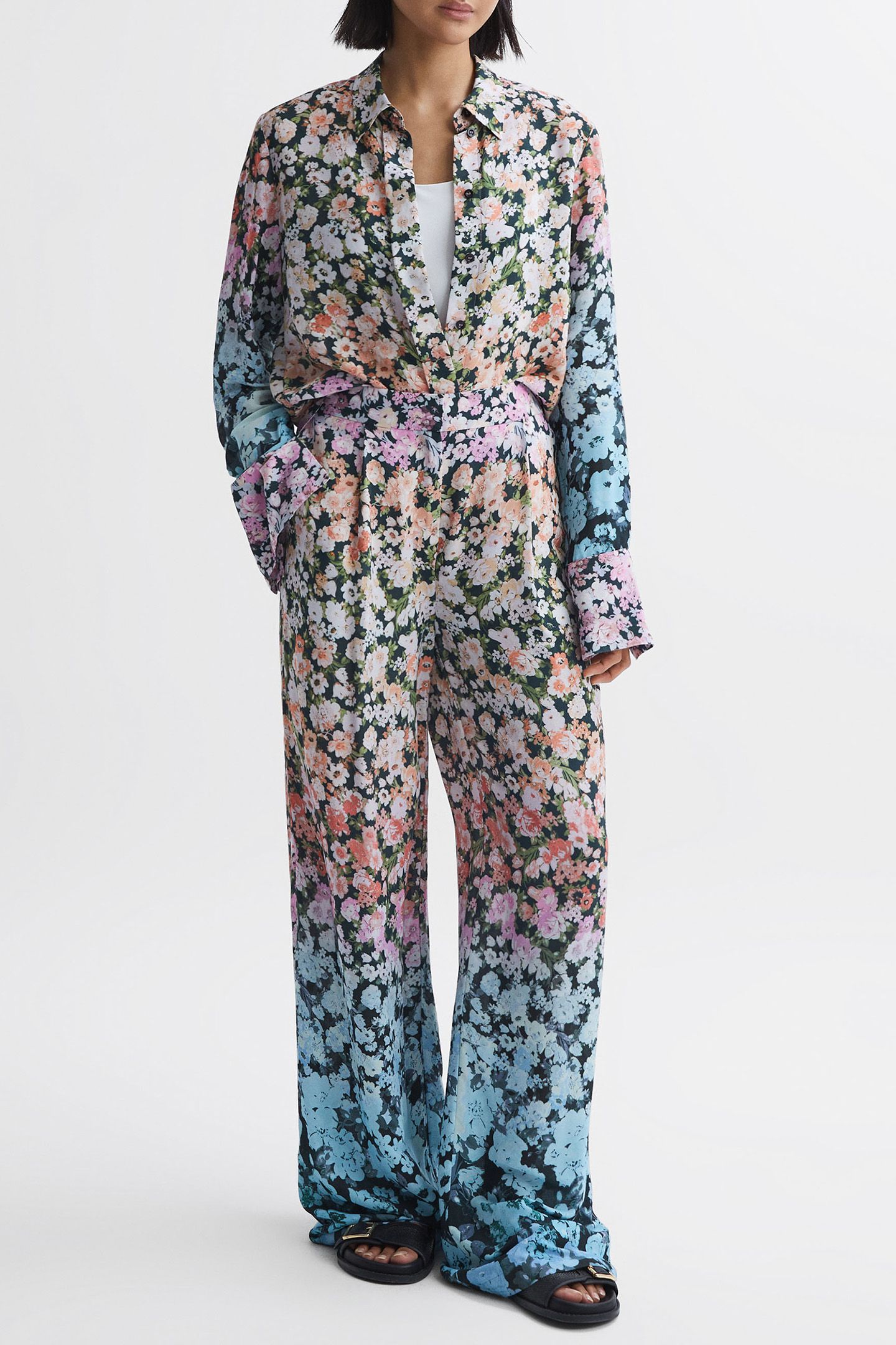 SERENA FLORAL PRINT WIDE-LEG PANTS 1