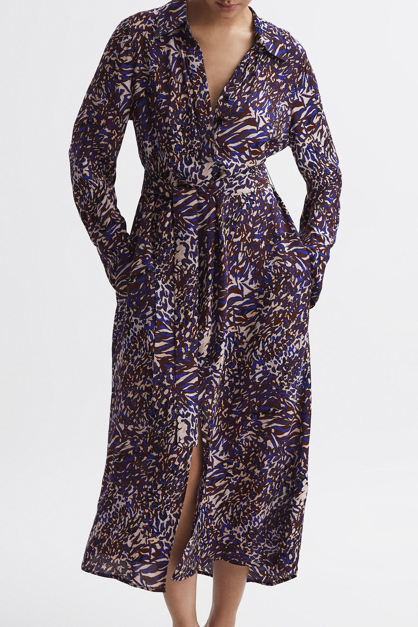 TABITHA ANIMAL PRINT MIDI SHIRT DRESS 1
