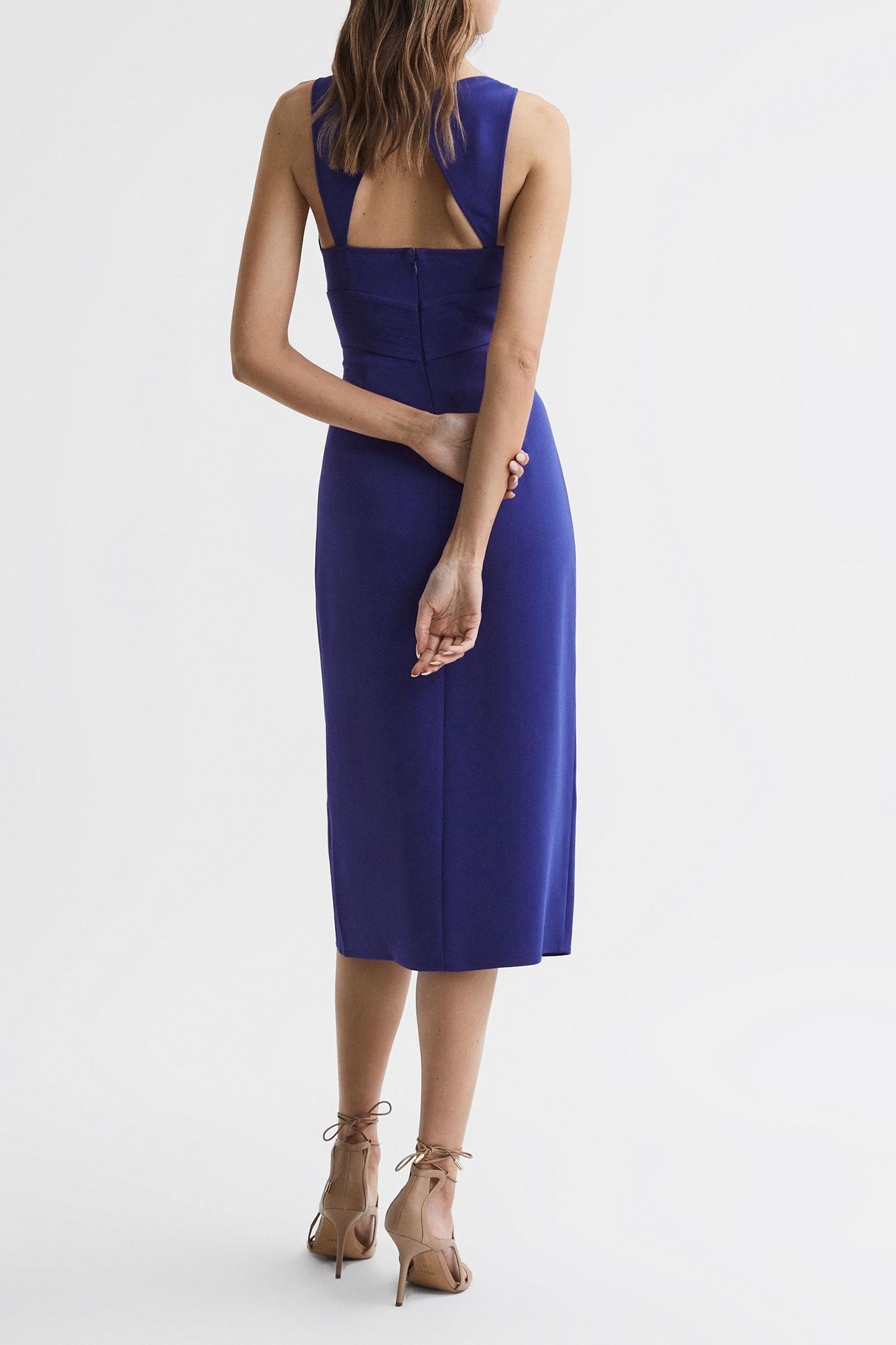 CUT OUT BODYCON MIDI DRESS — PURPLE 2
