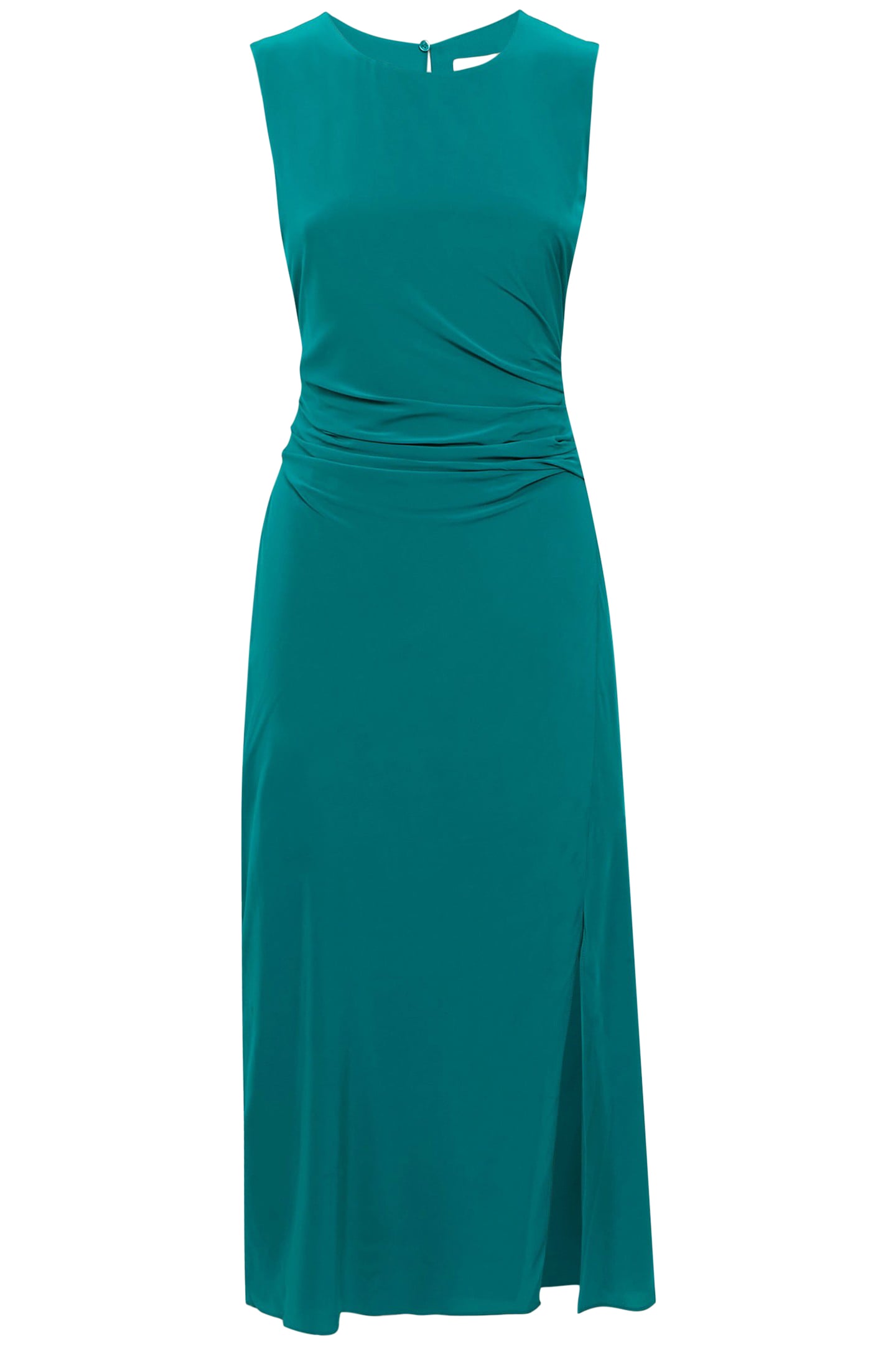 RUCHED MIDI DRESS — GREEN BODYCON 3