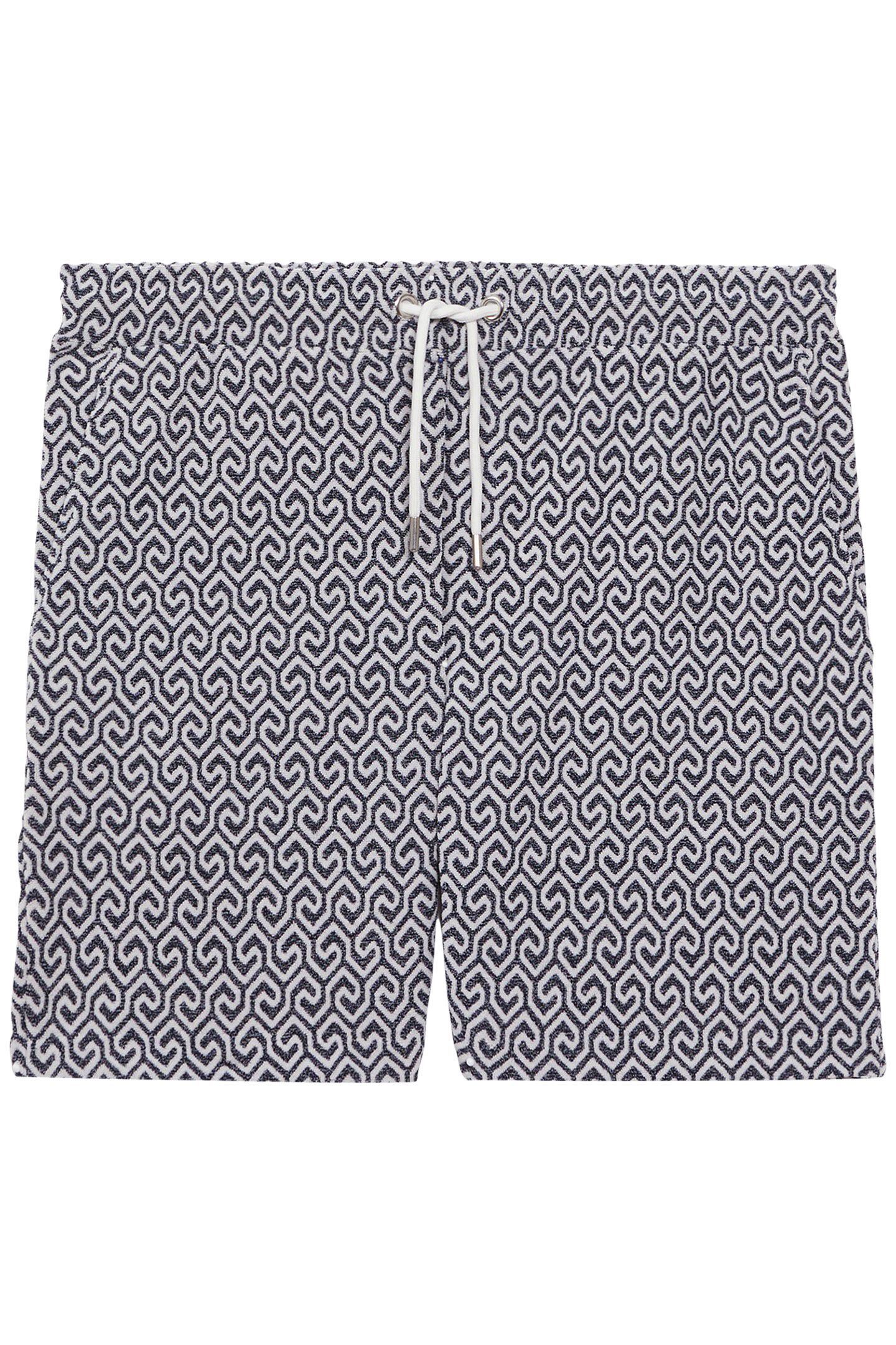 JACQUARD PRINT SHORTS — NAVY/WHITE 4