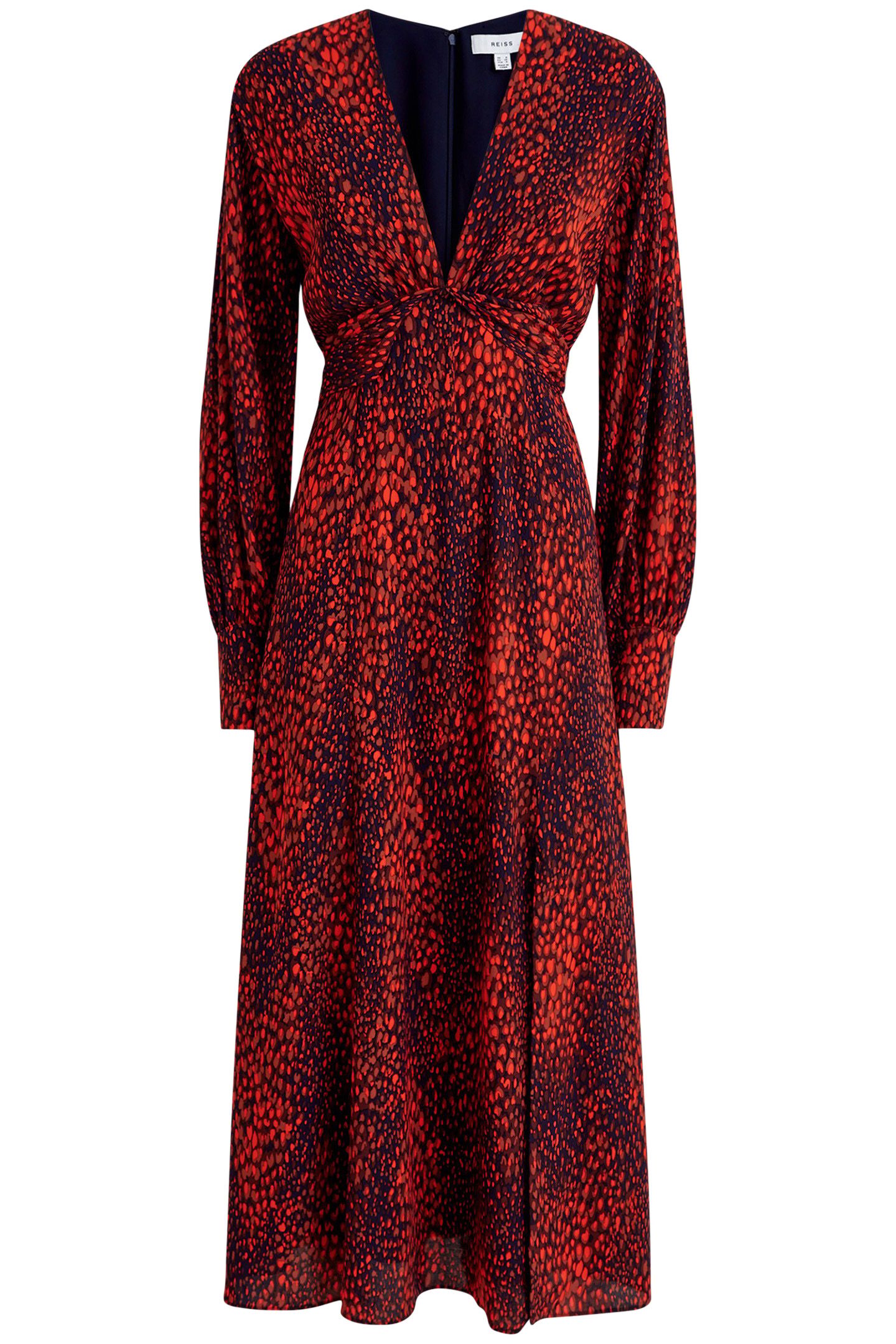 ANIMAL PRINTED MIDI DRESS — THE MODEL IS WEARING A SIZE 8 3