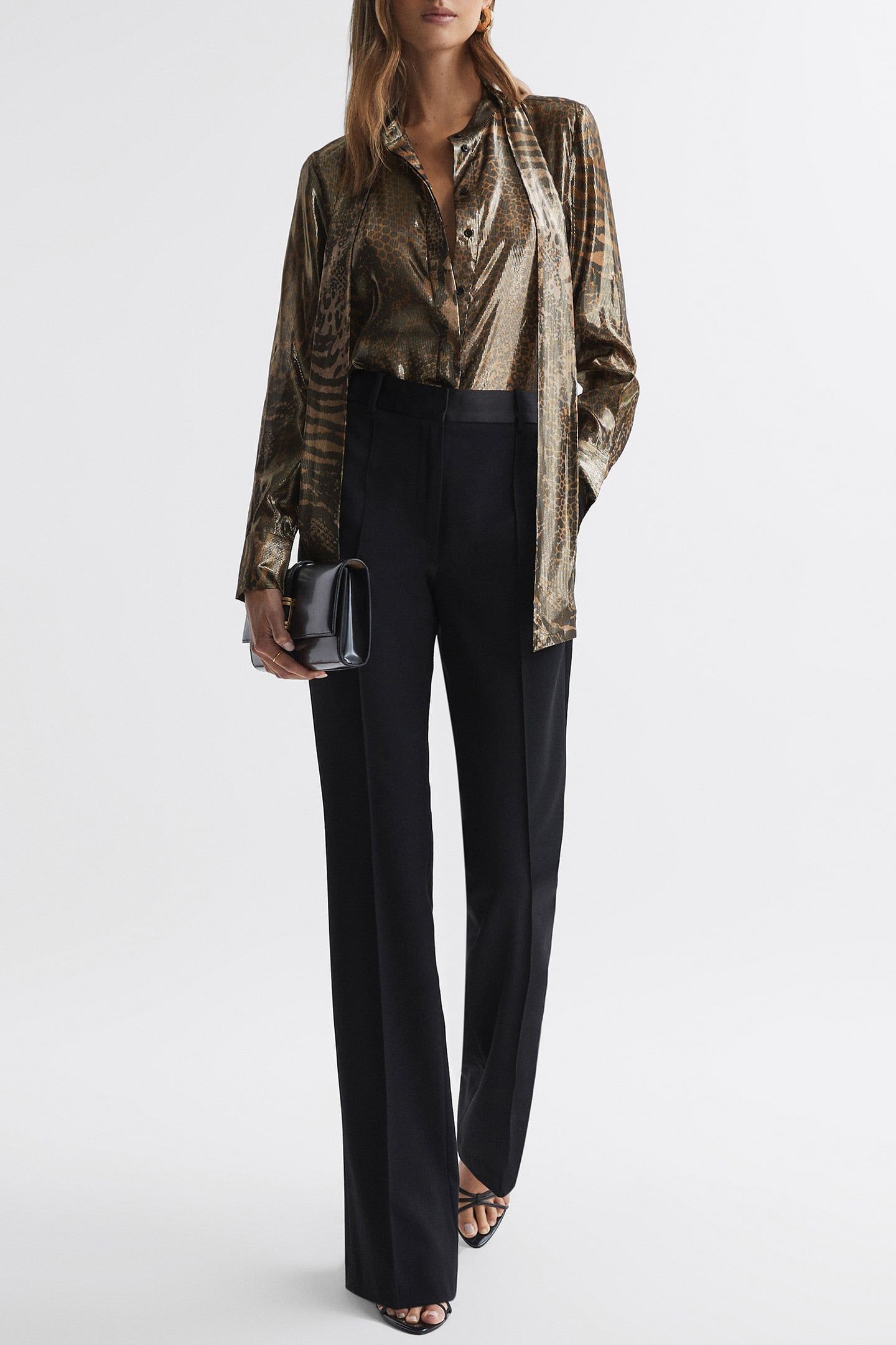 METALLIC BLOUSE GOLD — ANIMAL PRINT 1