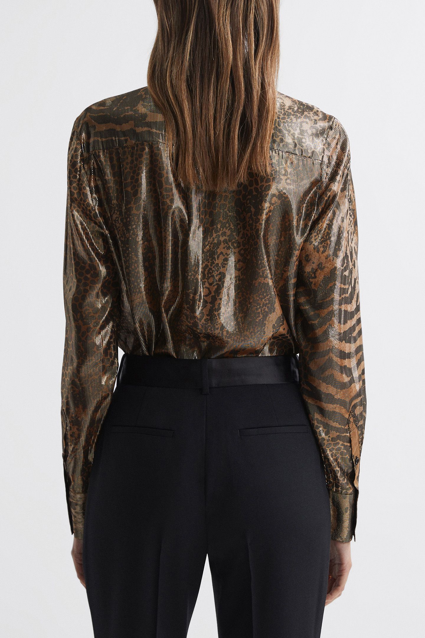 METALLIC BLOUSE GOLD — ANIMAL PRINT 2