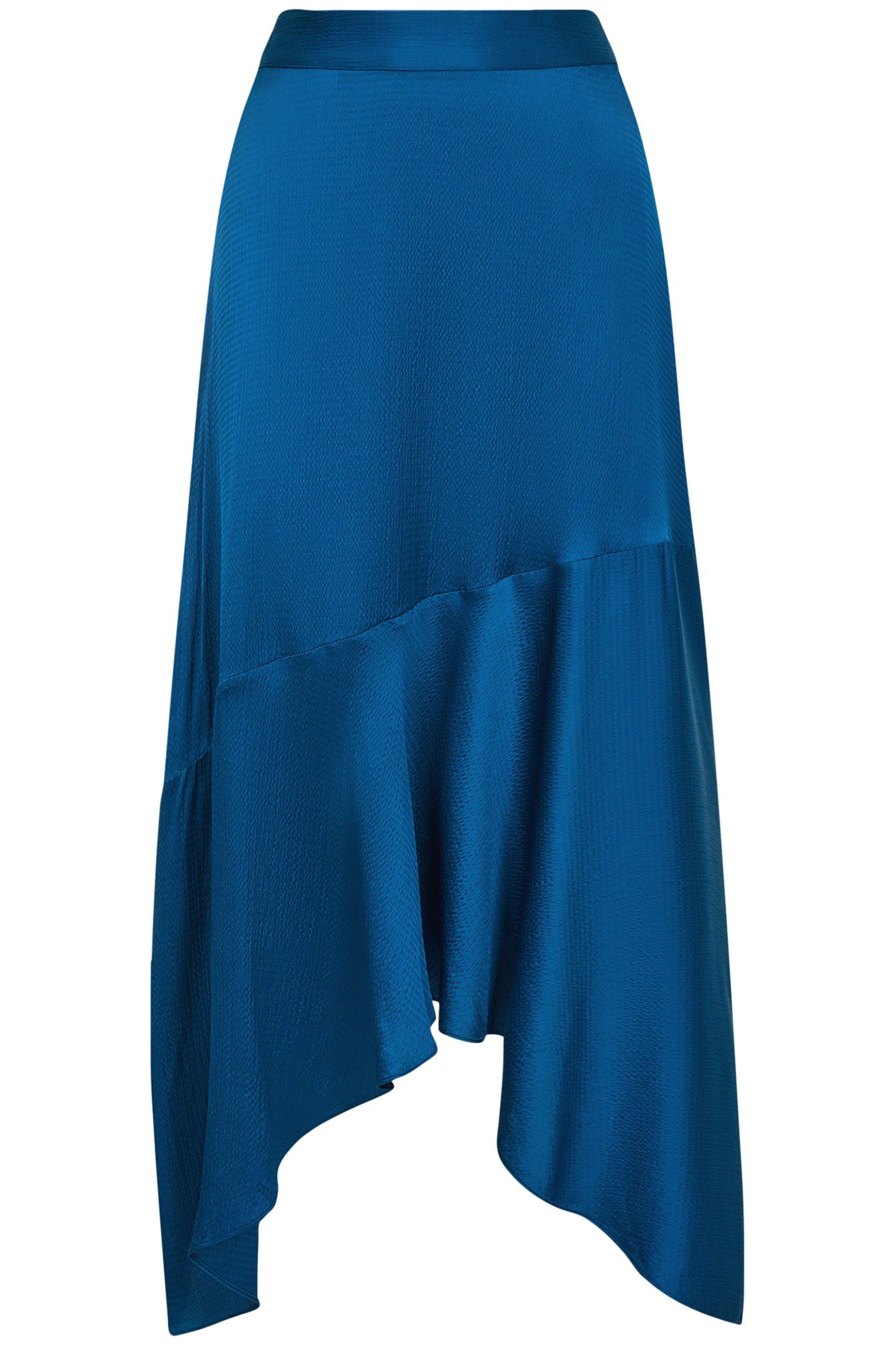 ASYMMETRIC MIDI SKIRT — DARK BLUE 3