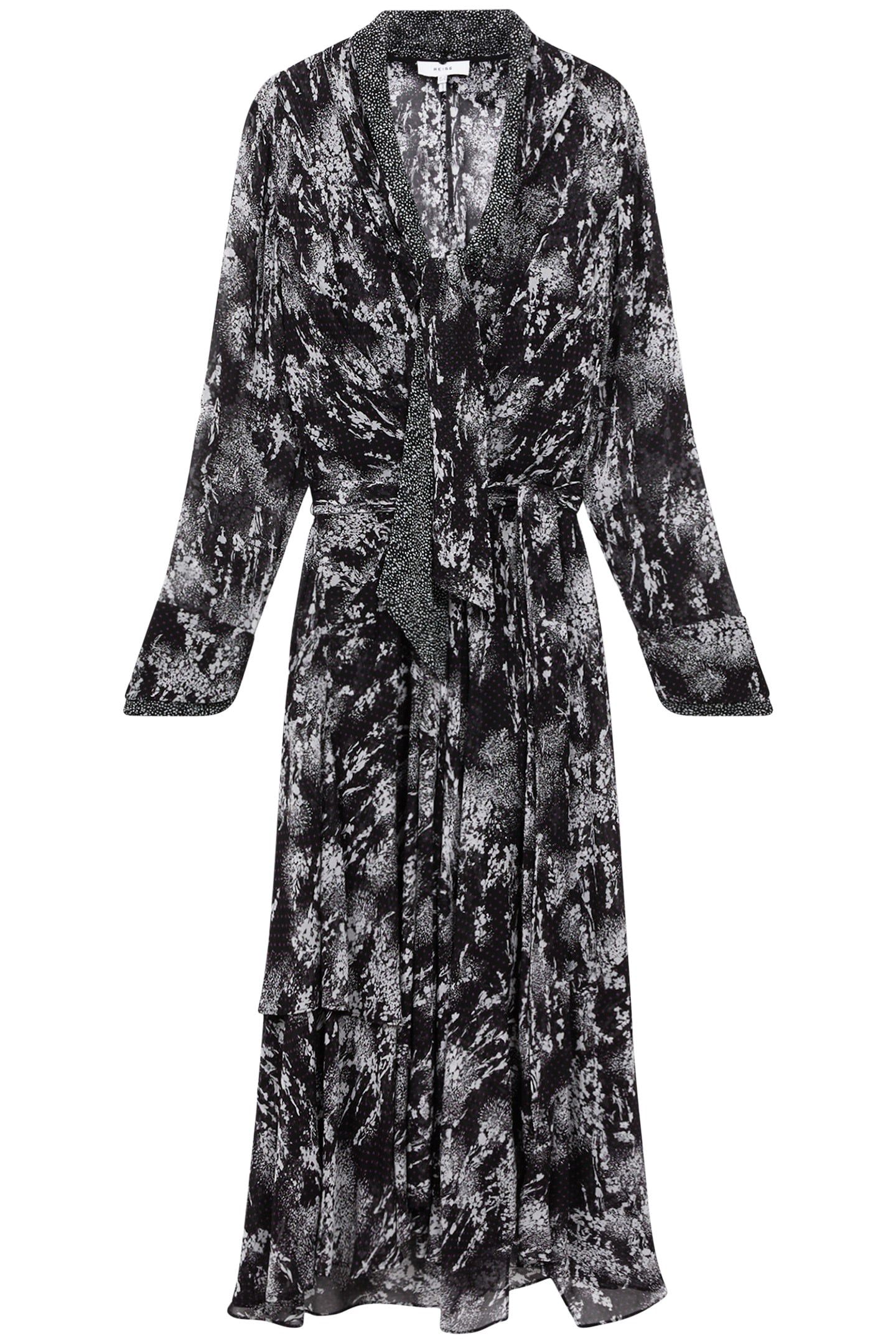 PRINTED RUFFLE MIDI DRESS 3