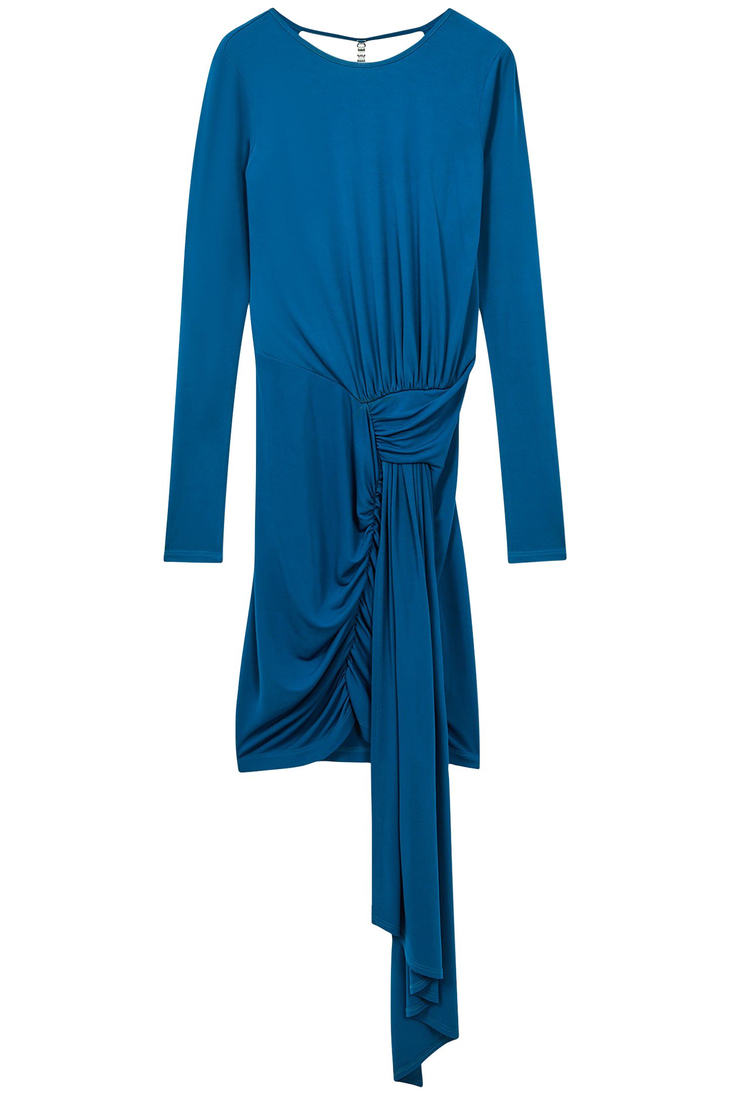 TEAL MIDI SKIRT — RUCHED DETAIL 3