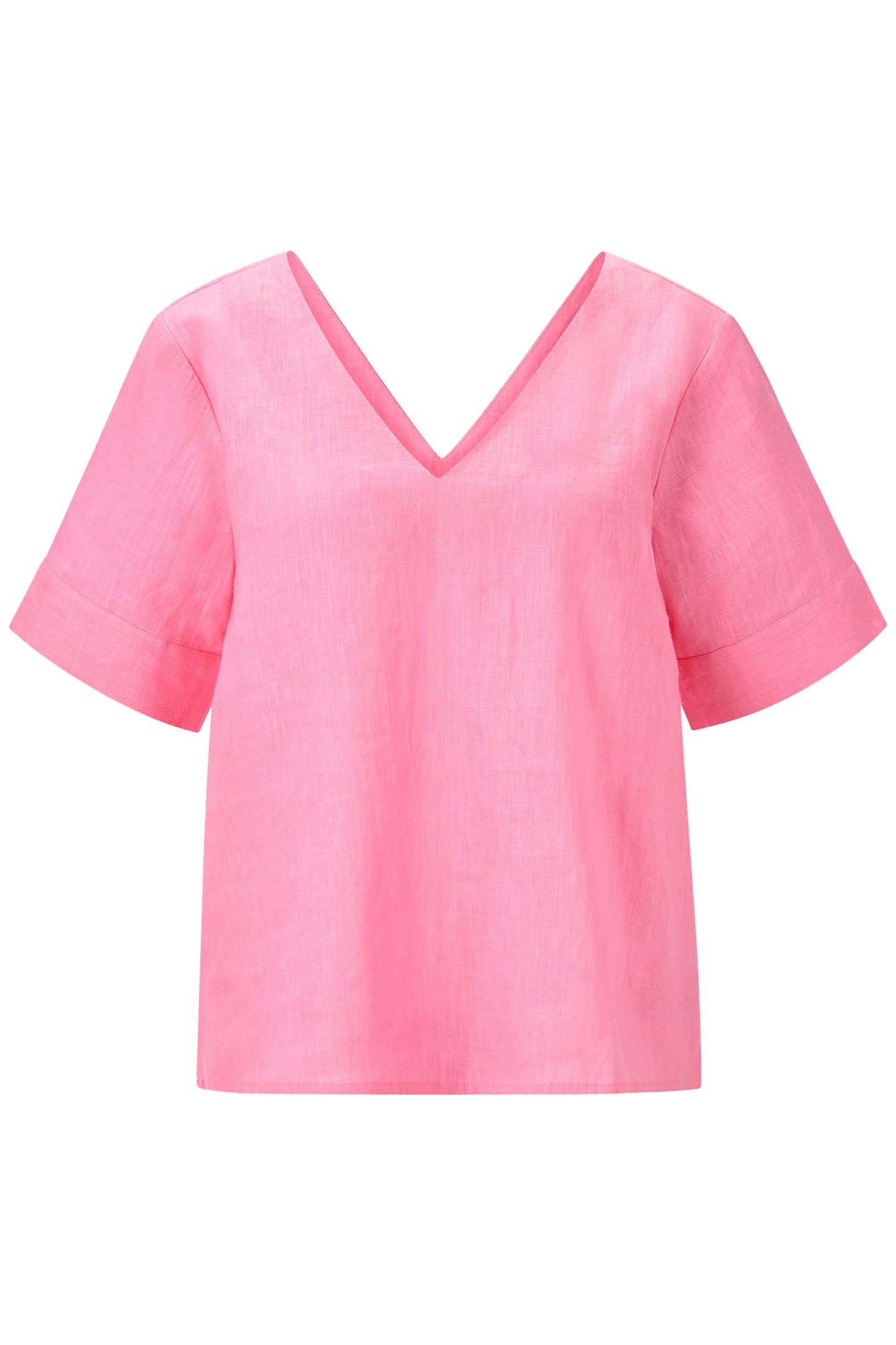 V-NECK LINEN BLOUSE SUSTAINABLE SORBET PINK 4