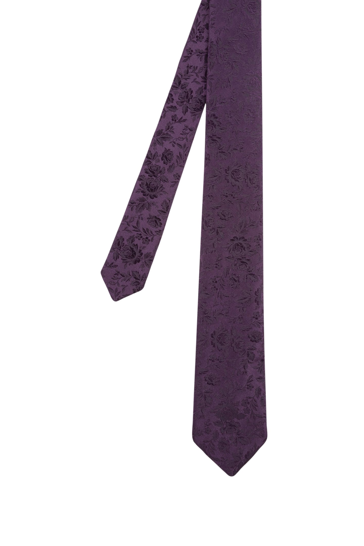 MEN TIE NARROW AUBERGINE 1