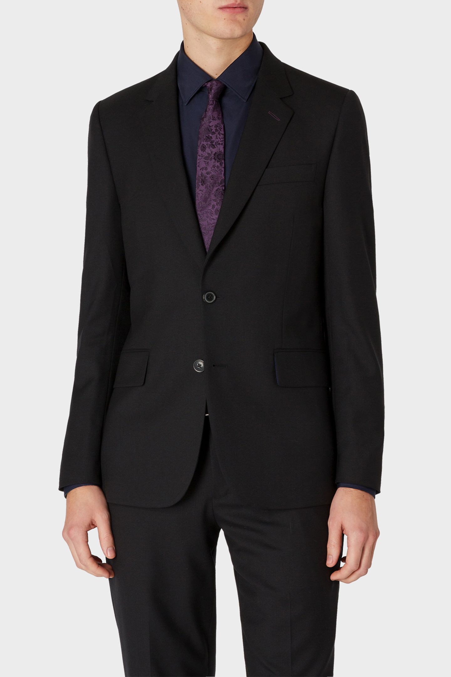 MEN TIE NARROW AUBERGINE 2