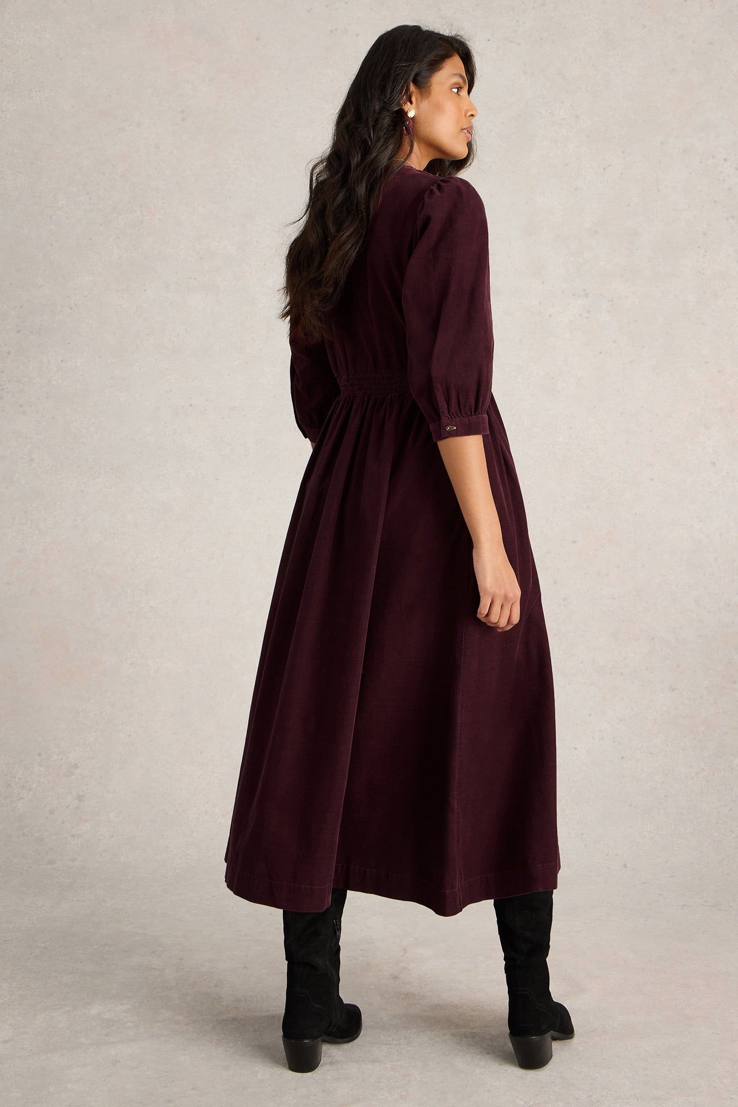 LUCY CORD DRESS DARK PLUM 2