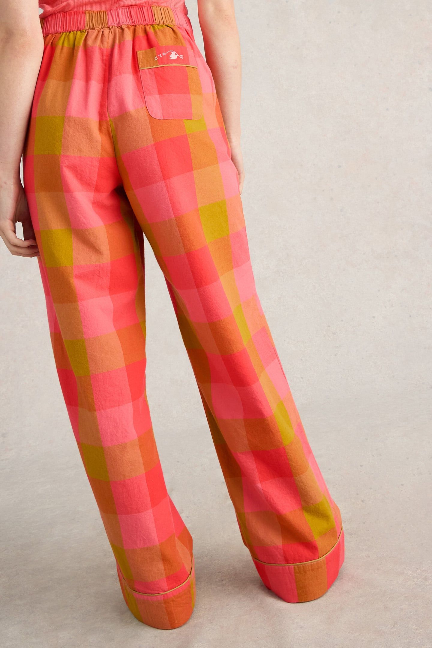 NINA ORGANIC CHECK PJ BOTTOM PINK MULTI 2