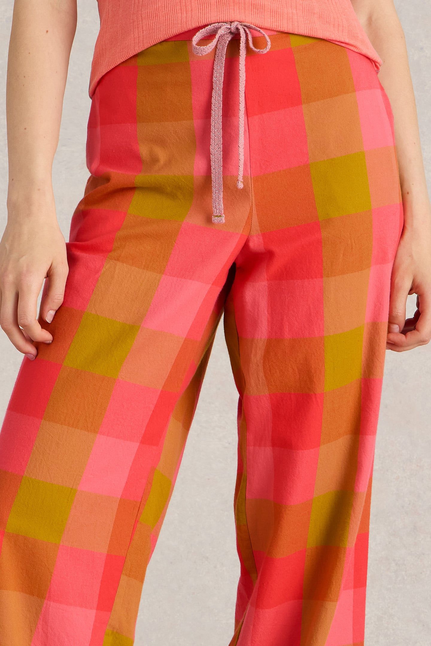 NINA ORGANIC CHECK PJ BOTTOM PINK MULTI 5