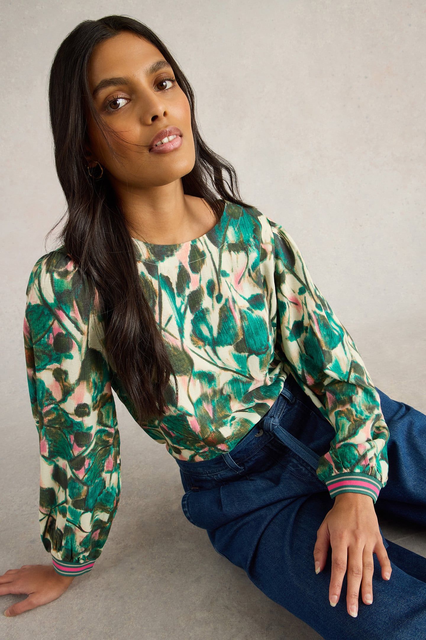 ANGIE TOP GREEN PRINT 5