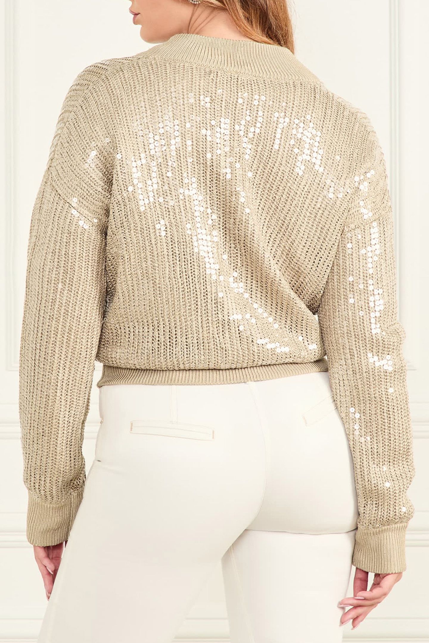 MARCIANO BY GUESS CLAUDIA SEQUINS SWEA HERB TAN MULTI 2