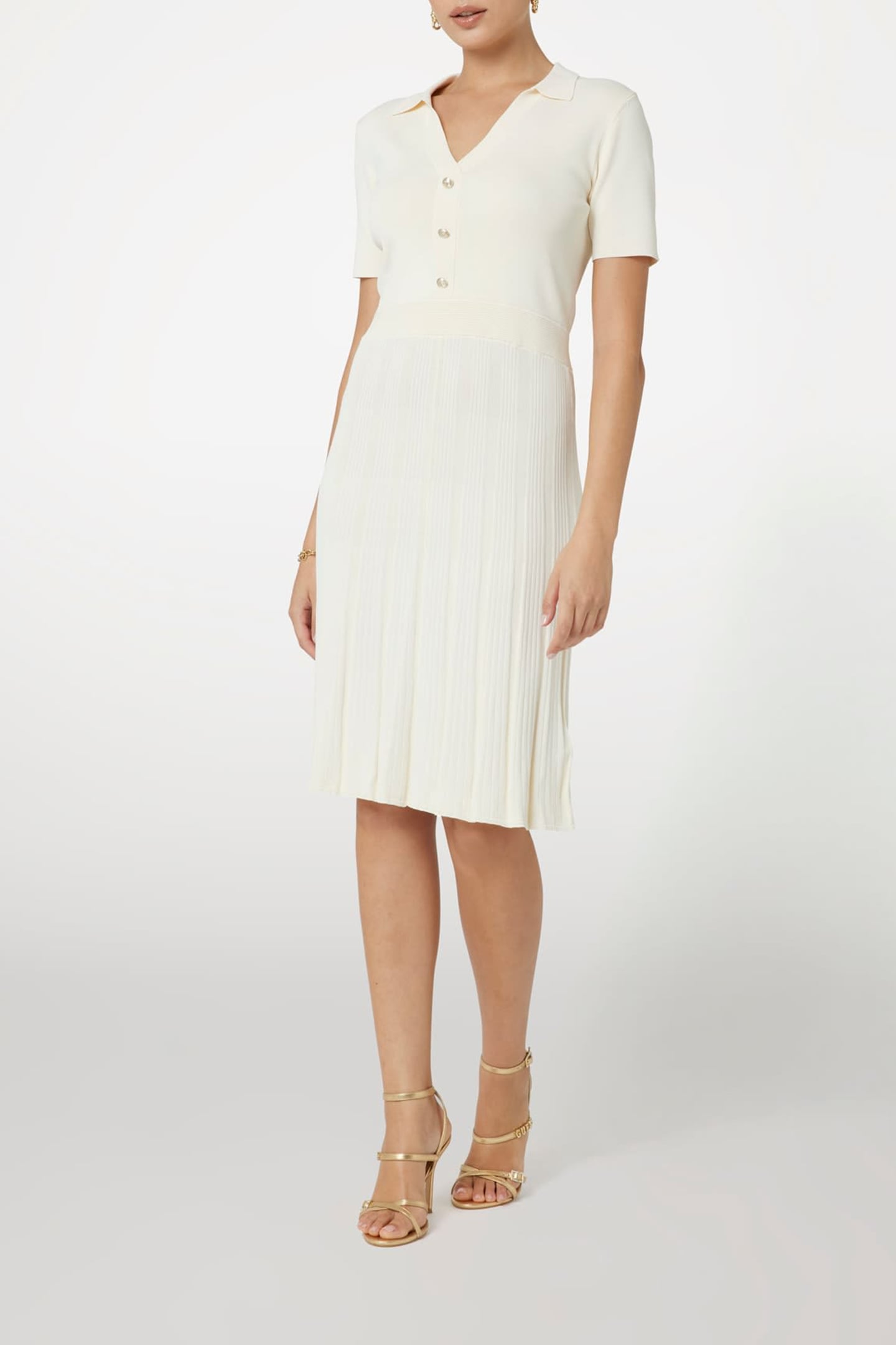 MARCIANO BY GUESS KATRIN SS V COLLAR D EGGSHELL ECRU 3