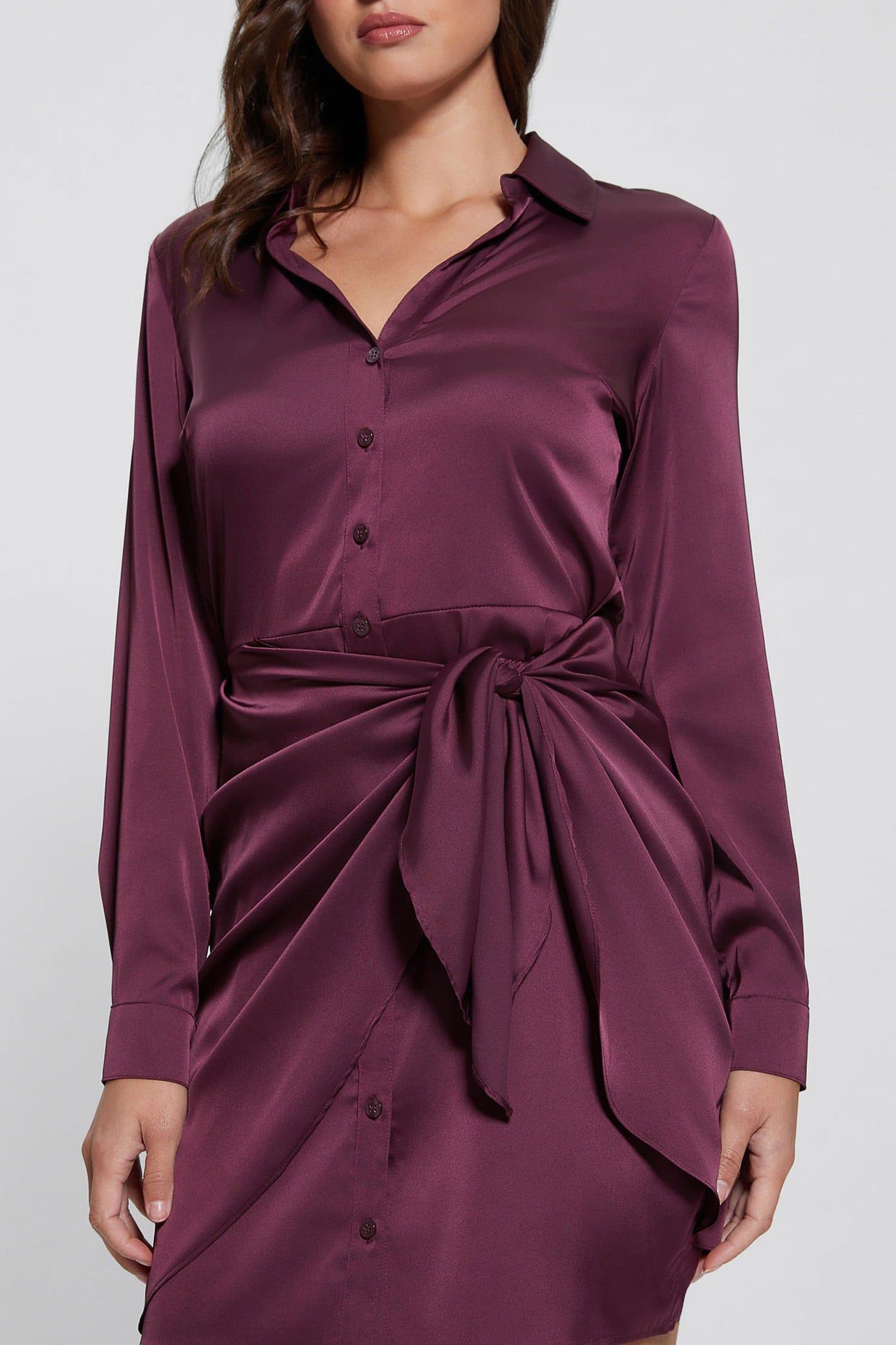 GUESS ECO ES LS ALYA DRESS BLACK CHERRY 5
