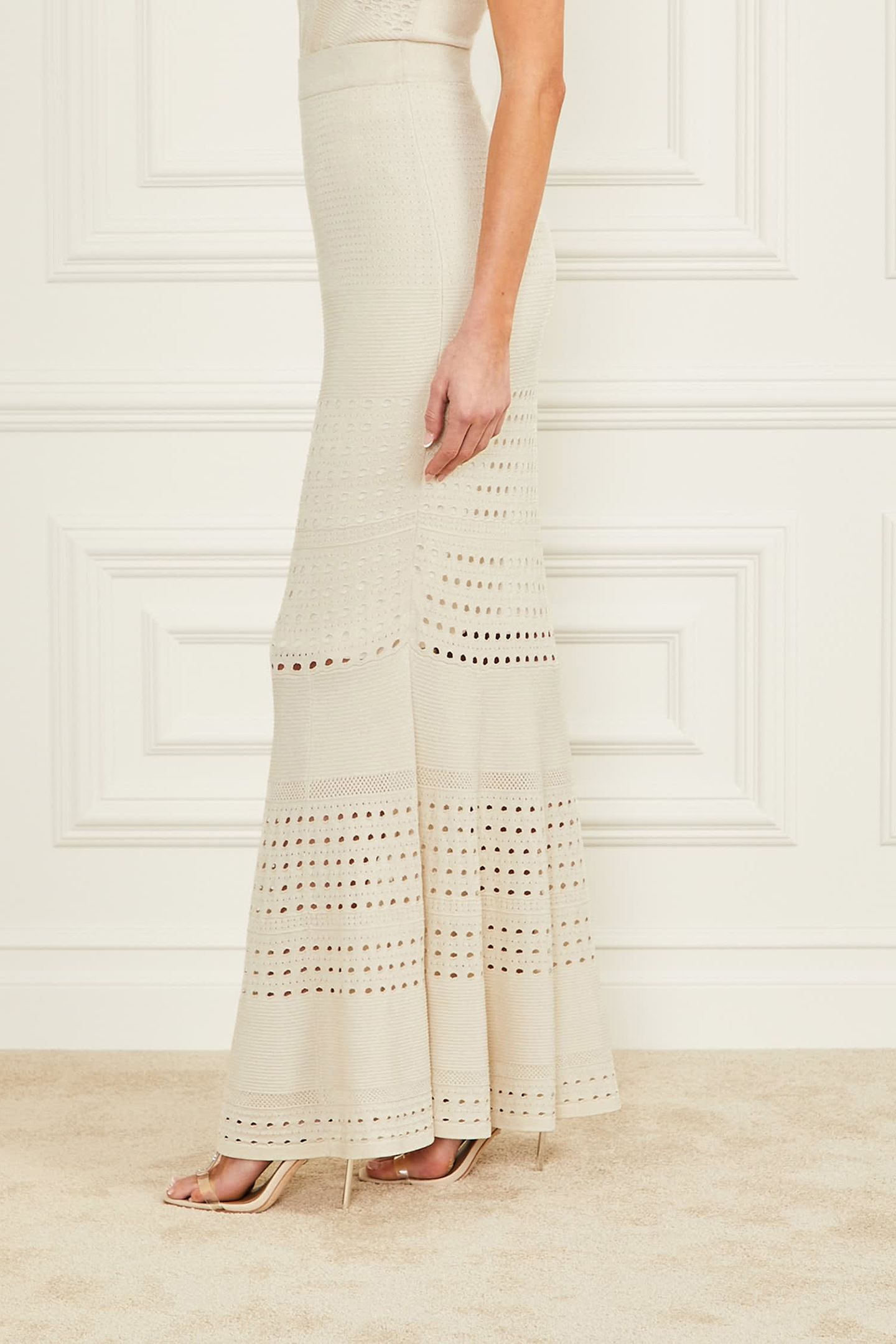 MARCIANO BY GUESS HENLEY LONG SKIRT PALE PEARL MULTI 5