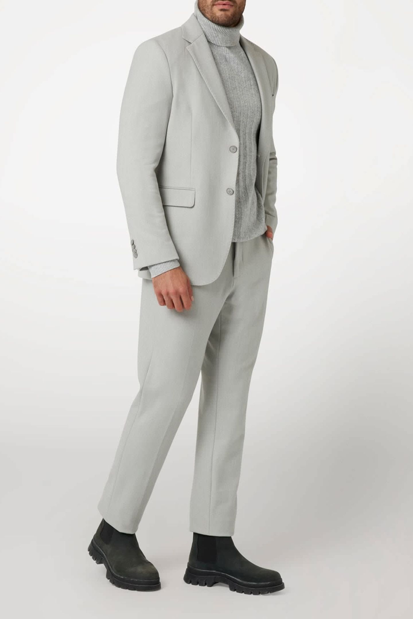 MARCIANO BY GUESS ROGER CLASSIC CHINO GREY HERRINGBONE 3