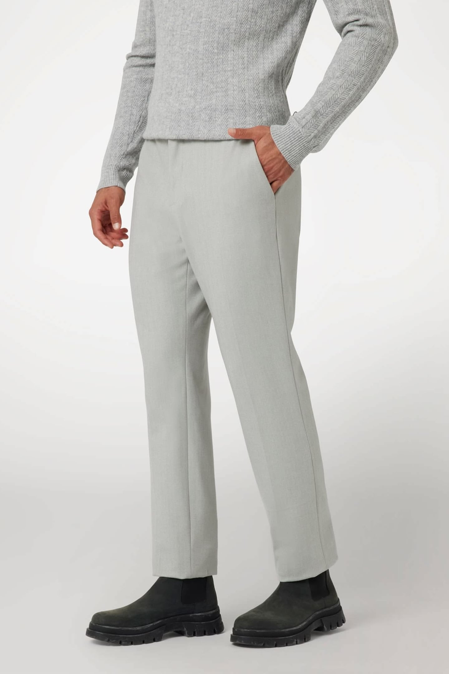 MARCIANO BY GUESS ROGER CLASSIC CHINO GREY HERRINGBONE 1
