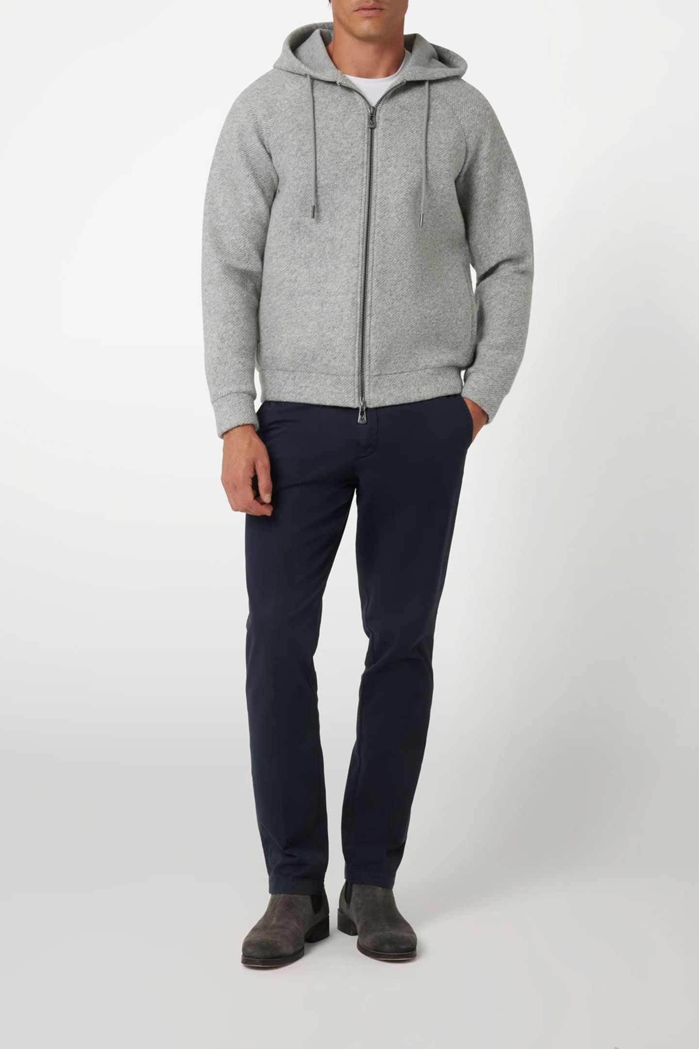 MARCIANO BY GUESS FULL ZIP HOODED FLEE LIGHT STONE HEATHER 3