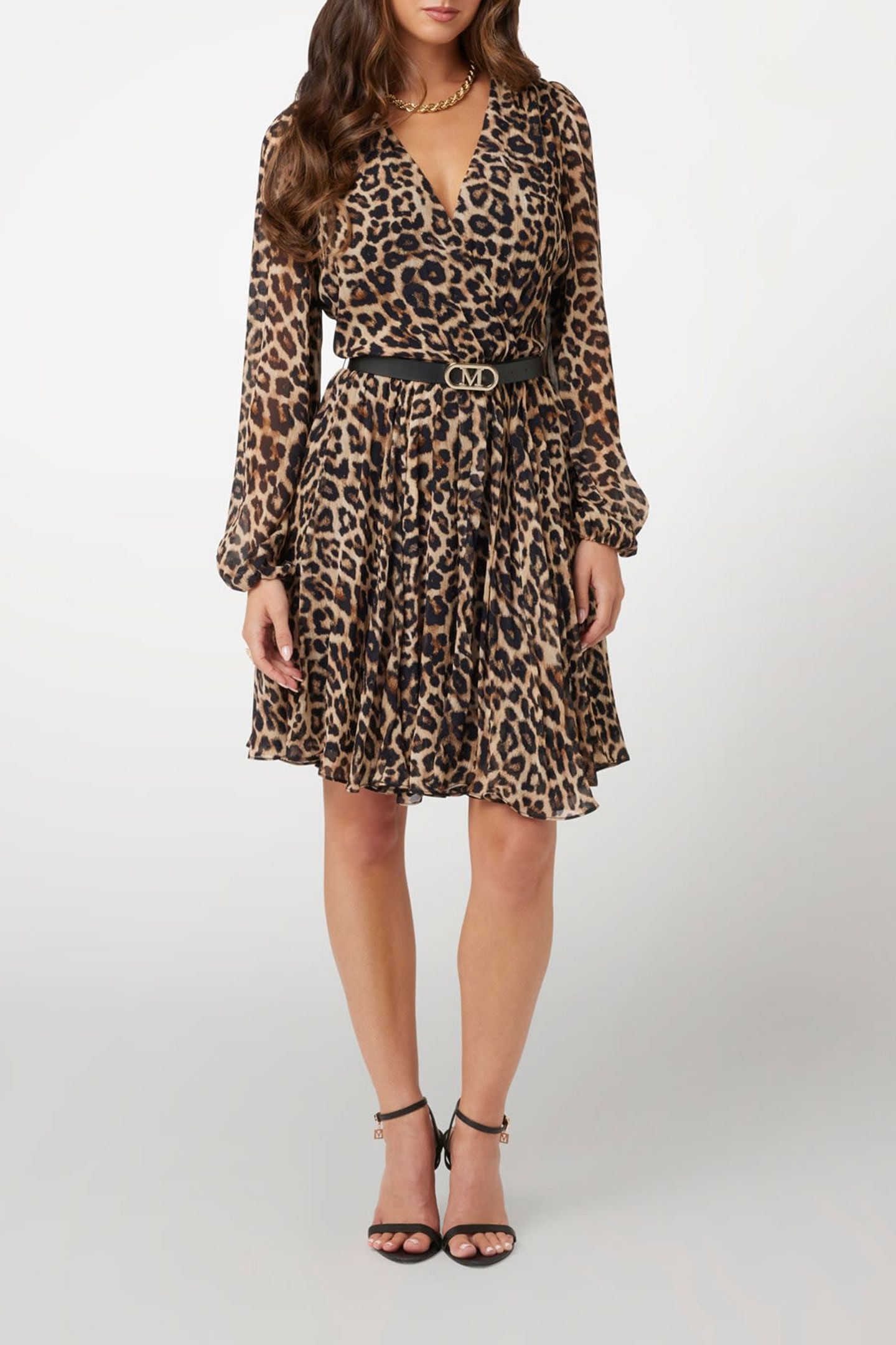 MARCIANO BY GUESS EMMA LS SHORT DRESS GLAM LEOPARD 3