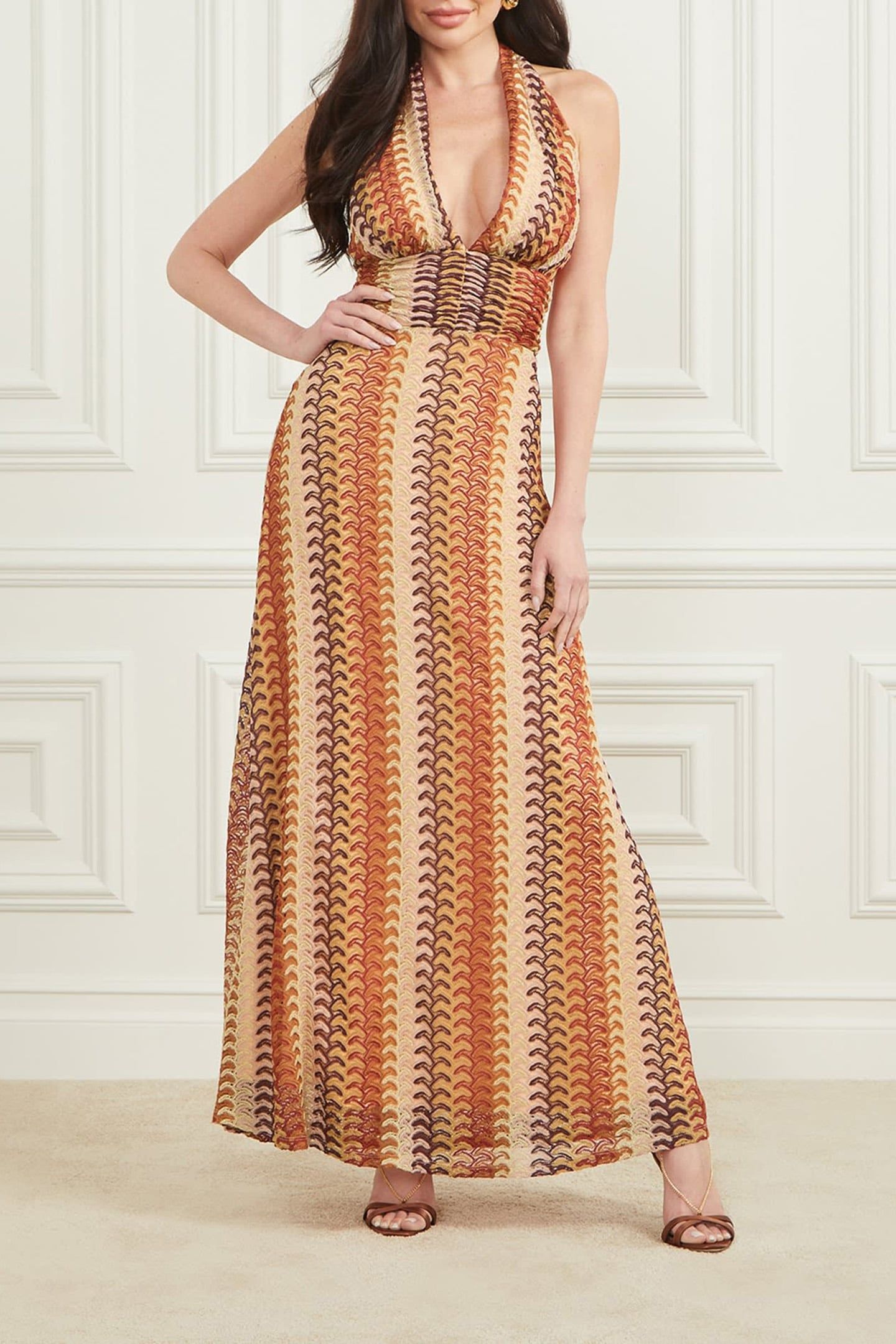 MARCIANO BY GUESS AUTUMN FEARNE MAXI RUST BROWN MULTI 5