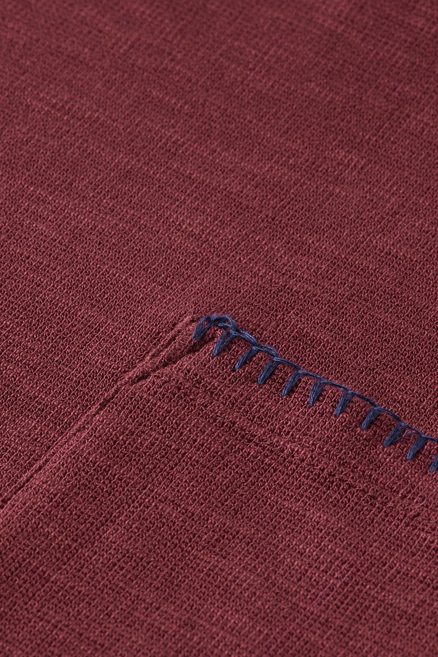 RELAXED FIT BLANKET STITCH SLUB LONGSLEEVE T-SHIRT WINE 8