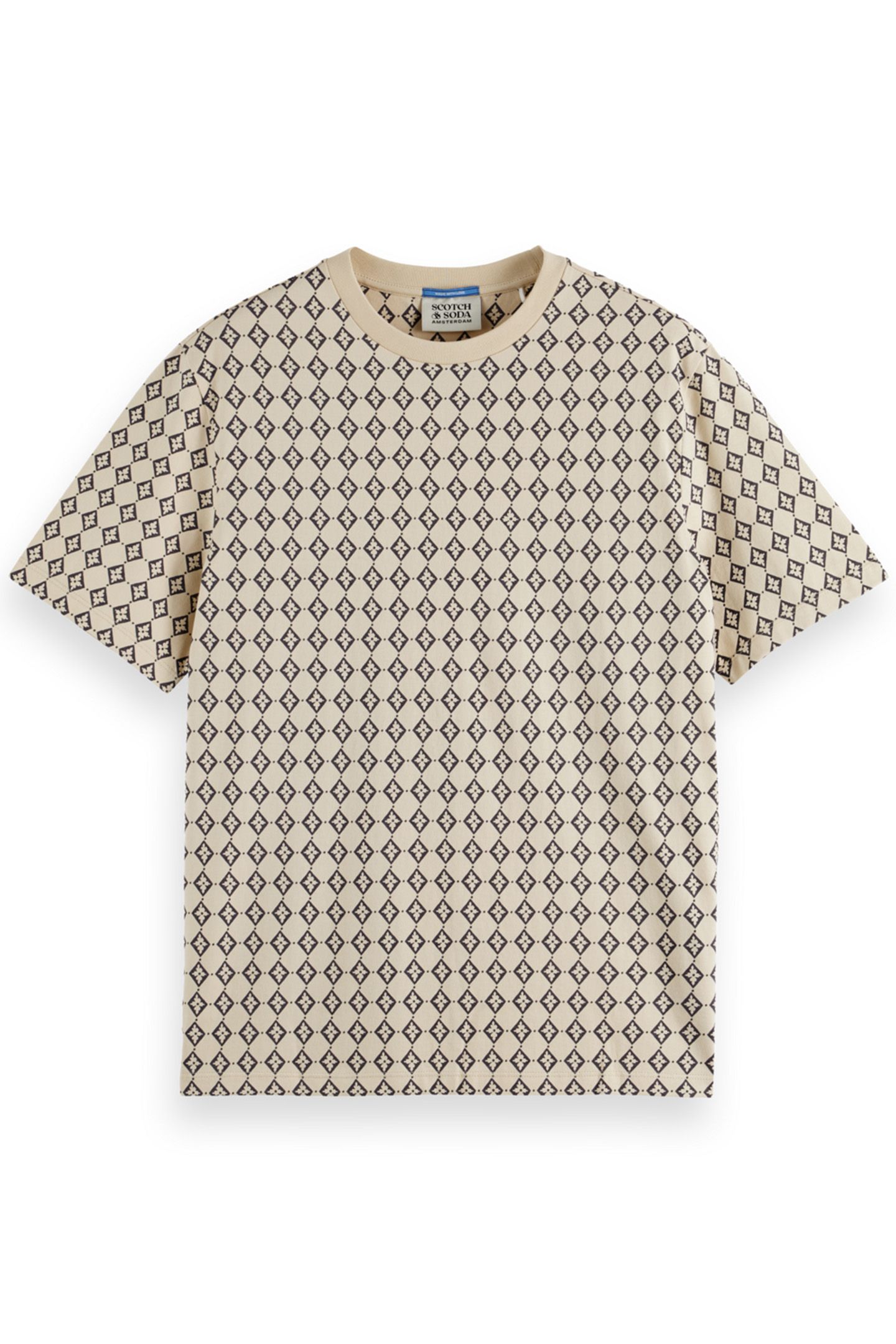 REGULAR FIT MINI ALL OVER PRINT T-SHIRT PARCHMENT GEO FLOWER 4