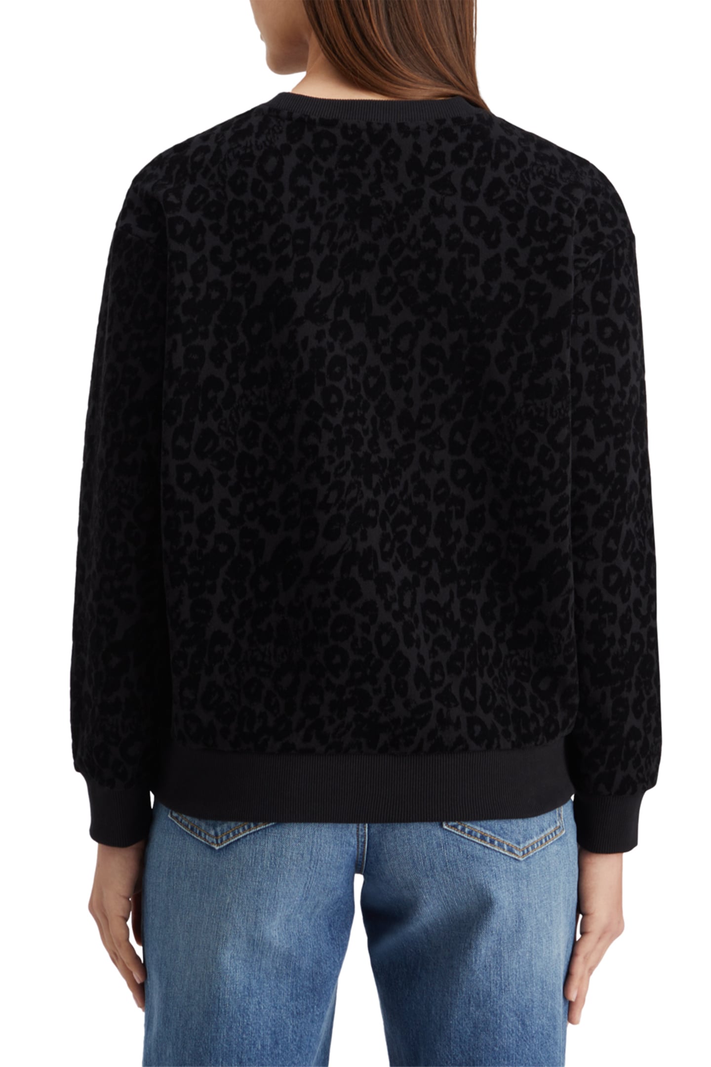 RELAXED FIT SWEATSHIRT WITH FLOCK ARTWORK EVENING BLACK 2