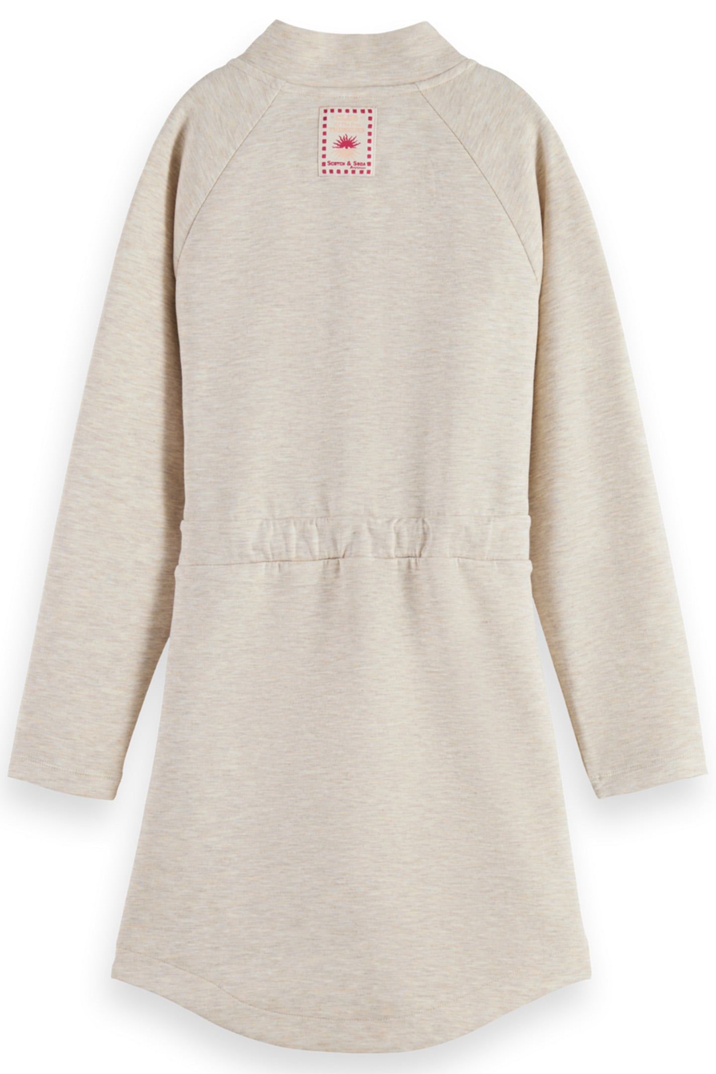 GIRL HALF ZIP MODAL DRESS OATMEAL MELANGE 2