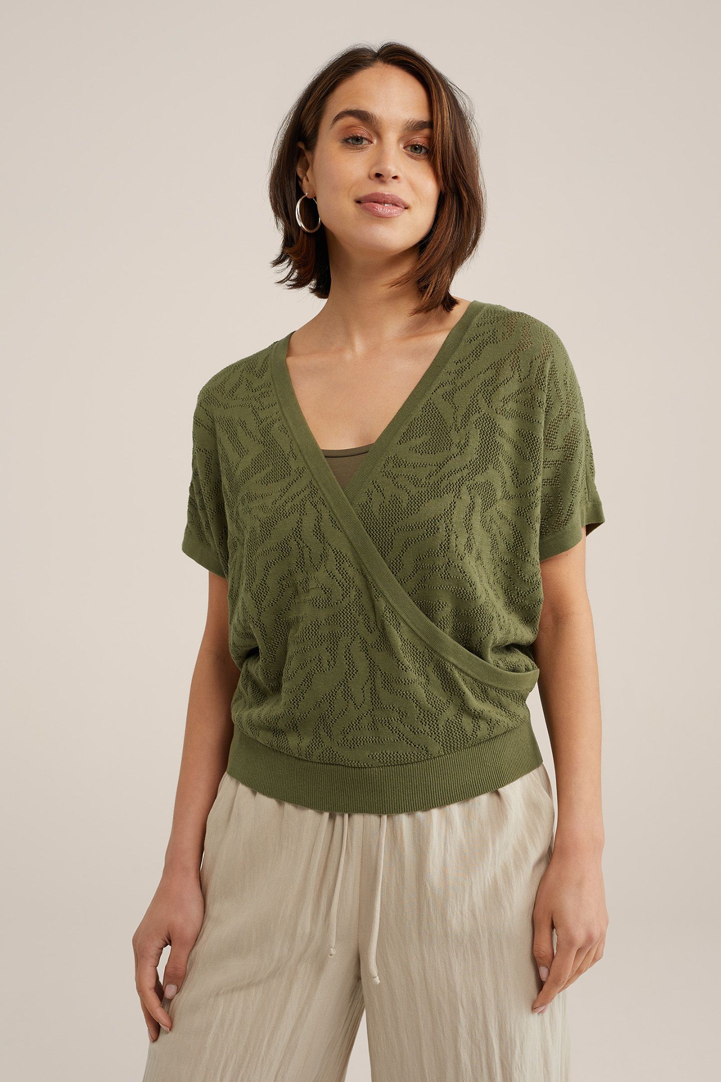 KNITTED PULLOVER ARMY GREEN 1