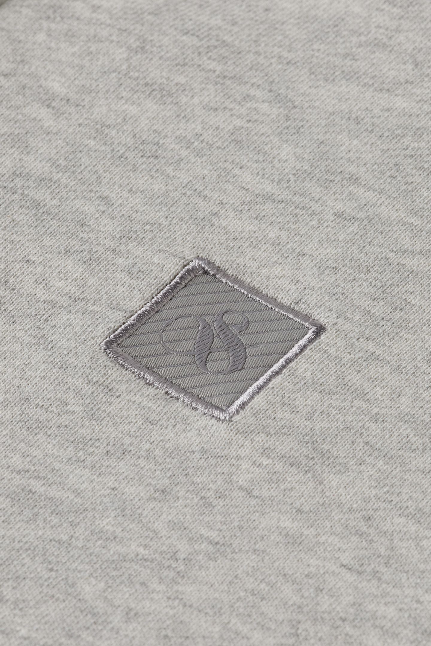 ESSENTIAL LOGO BADGE ZIP-THROUGH HOODIE GREY MELANGE 8