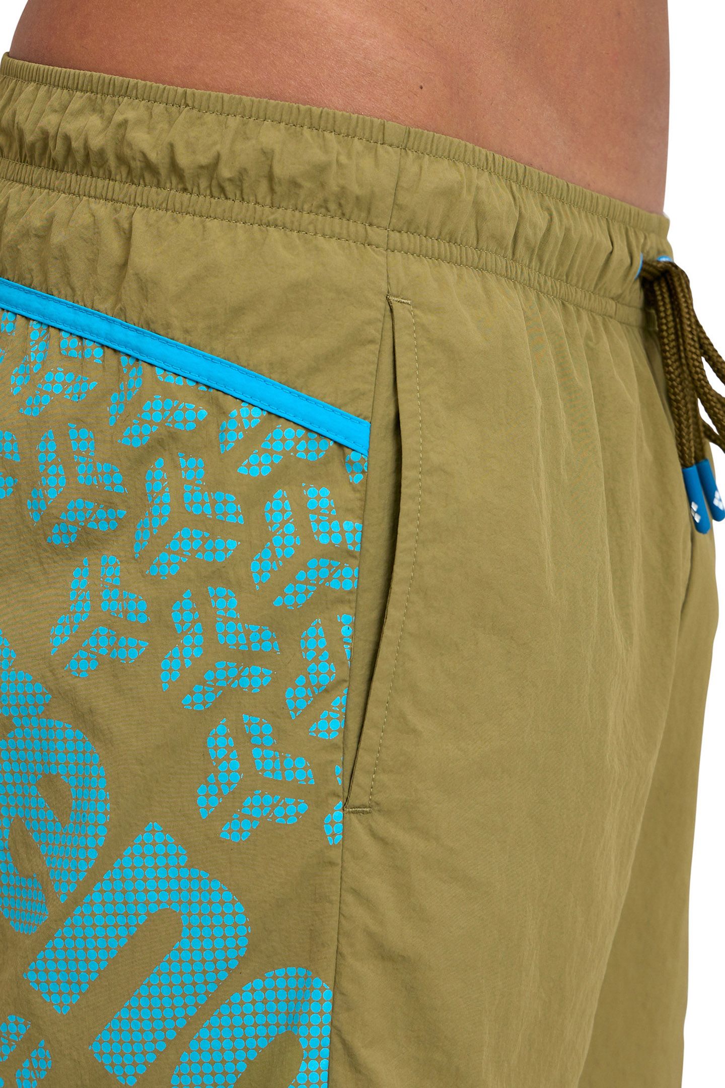 MEN'S ARENA PRO-FILE BEACH BOXER LOGO DARK OLIVE-TURQUOISE 3