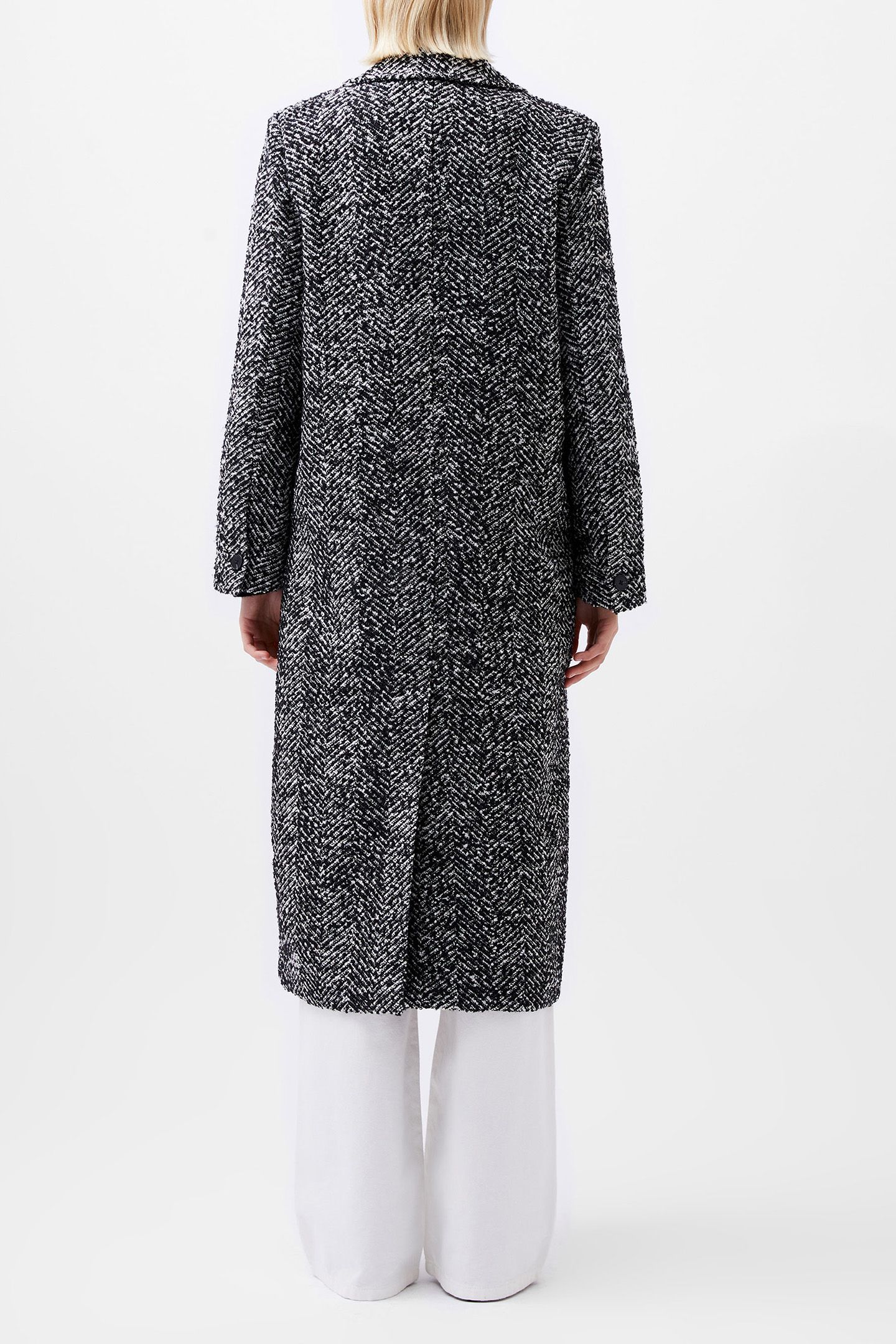 CHANTELLE HERRINGBONE COAT BLACK/WHITE 2