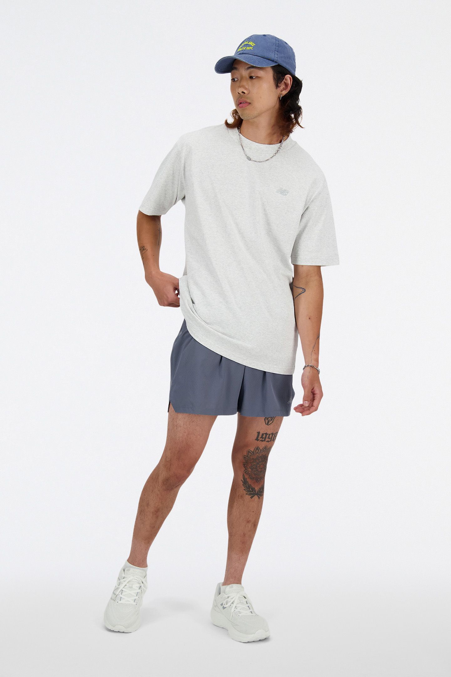 ATHLETICS COTTON T-SHIRT IN GREY 3