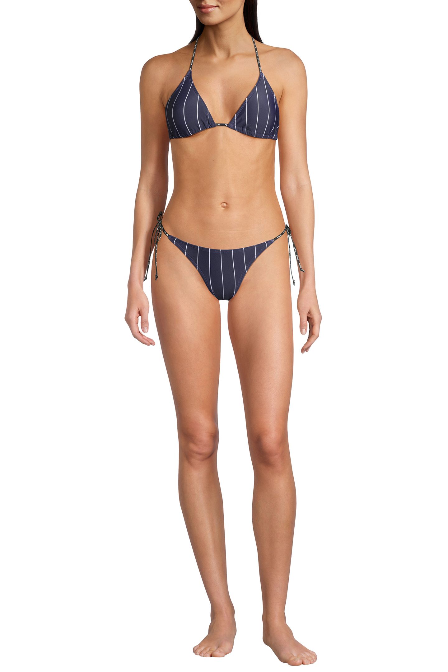 SMILA STRIPED TRIANGLE BIKINI BLACK IRIS/BRIGHT WHITE STRIPE 3