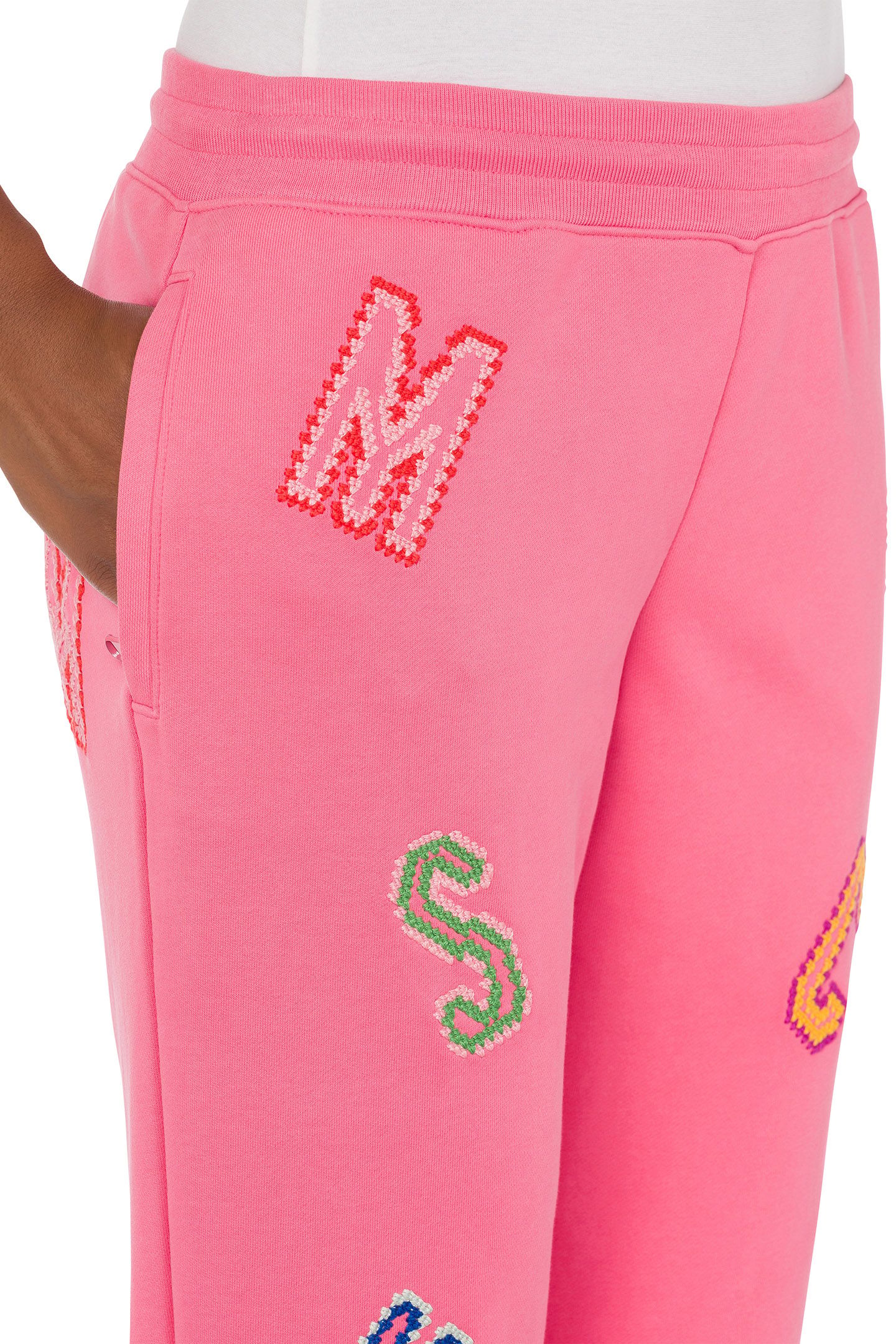 ORGANIC FLEECE JOGGING CROCHET LETTERING PINK 4