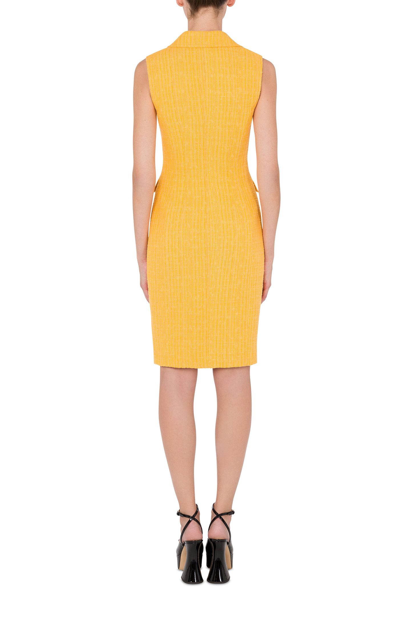 TEDDY BUTTONS TWEED DRESS YELLOW 2