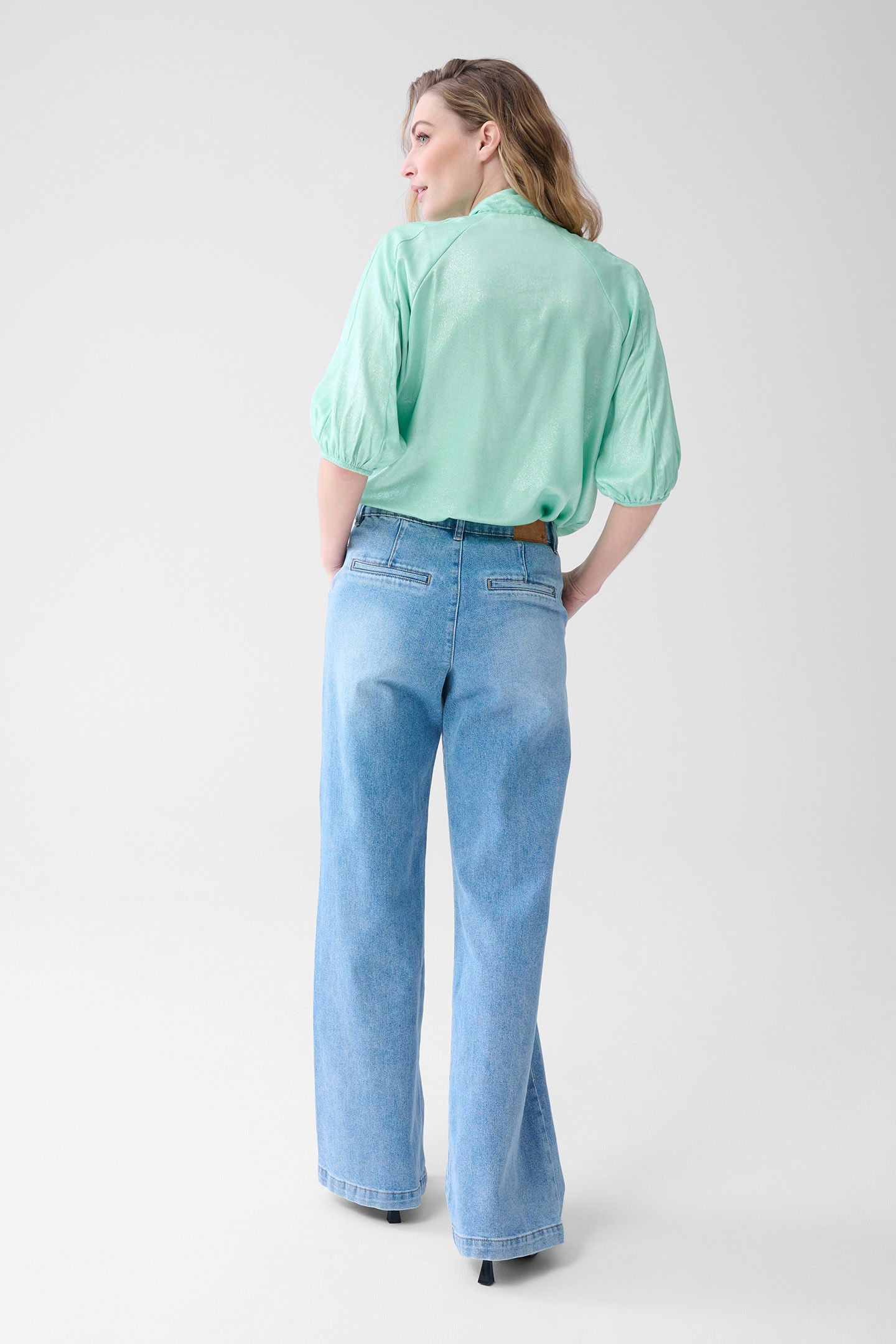 LA-SBSHINE BOW BLOUSE LIGHTGREEN 3