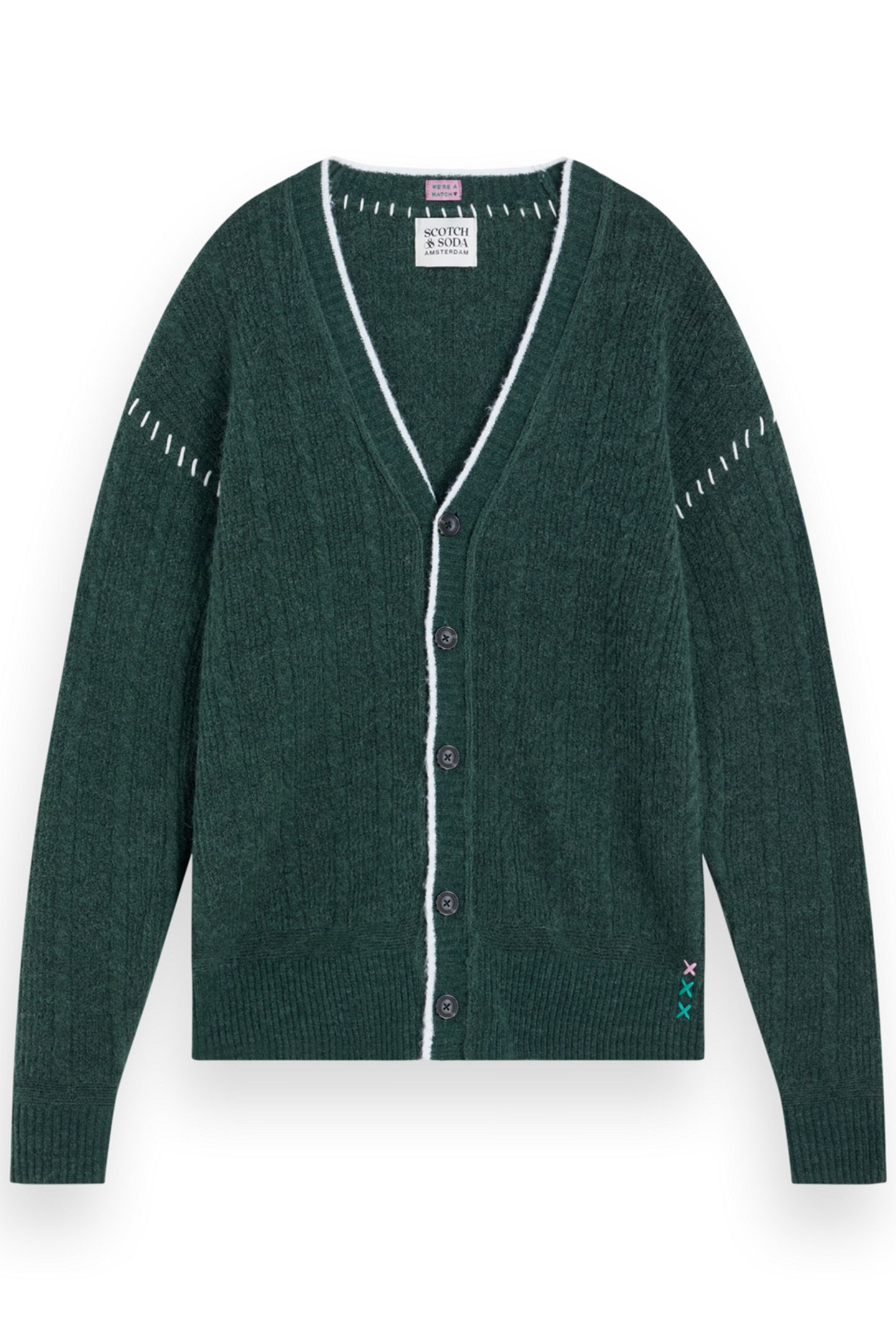 ALPACA DROPPED SHOULDER CARDIGAN PINE GREEN 4