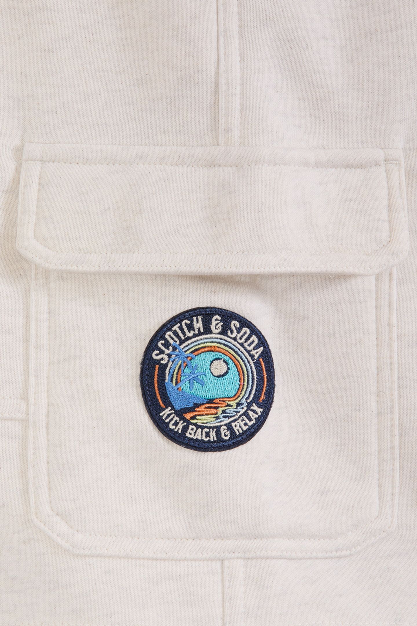 BOYS S&S FLEECE CARGO SHORT IVORY 4