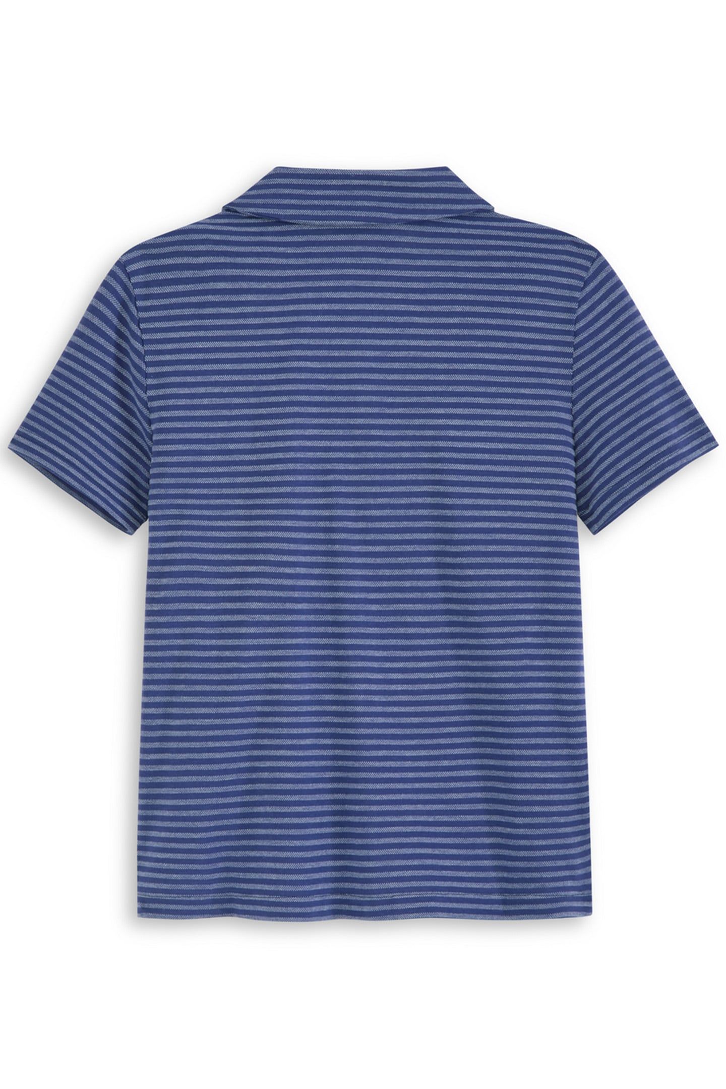 BOYS S&S JERSEY PIQUE STRIPE BUTTON UP NAVY 2