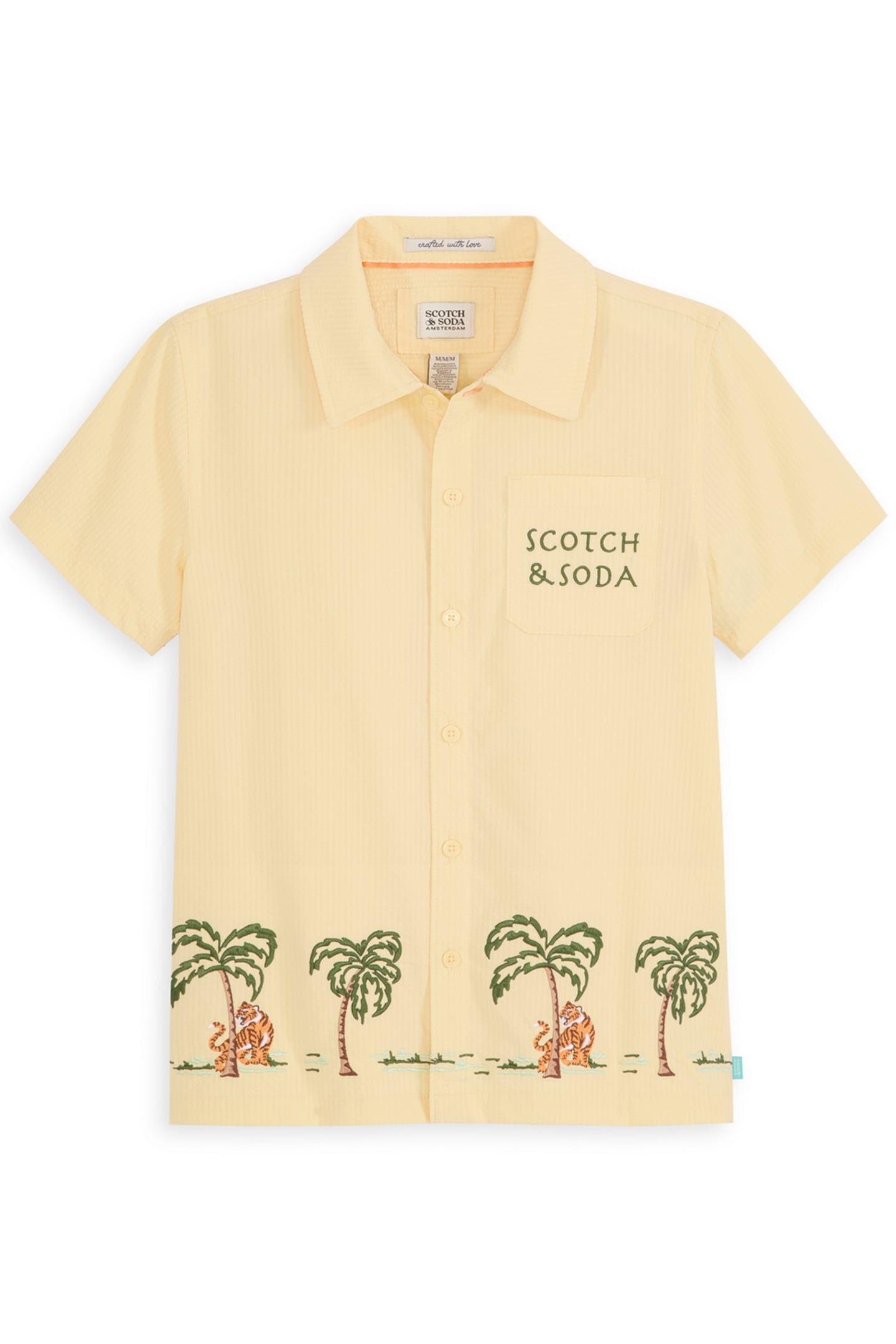 BOYS S&S SEERSUCKER BUTTON UP LT PASTEL YELLOW 1