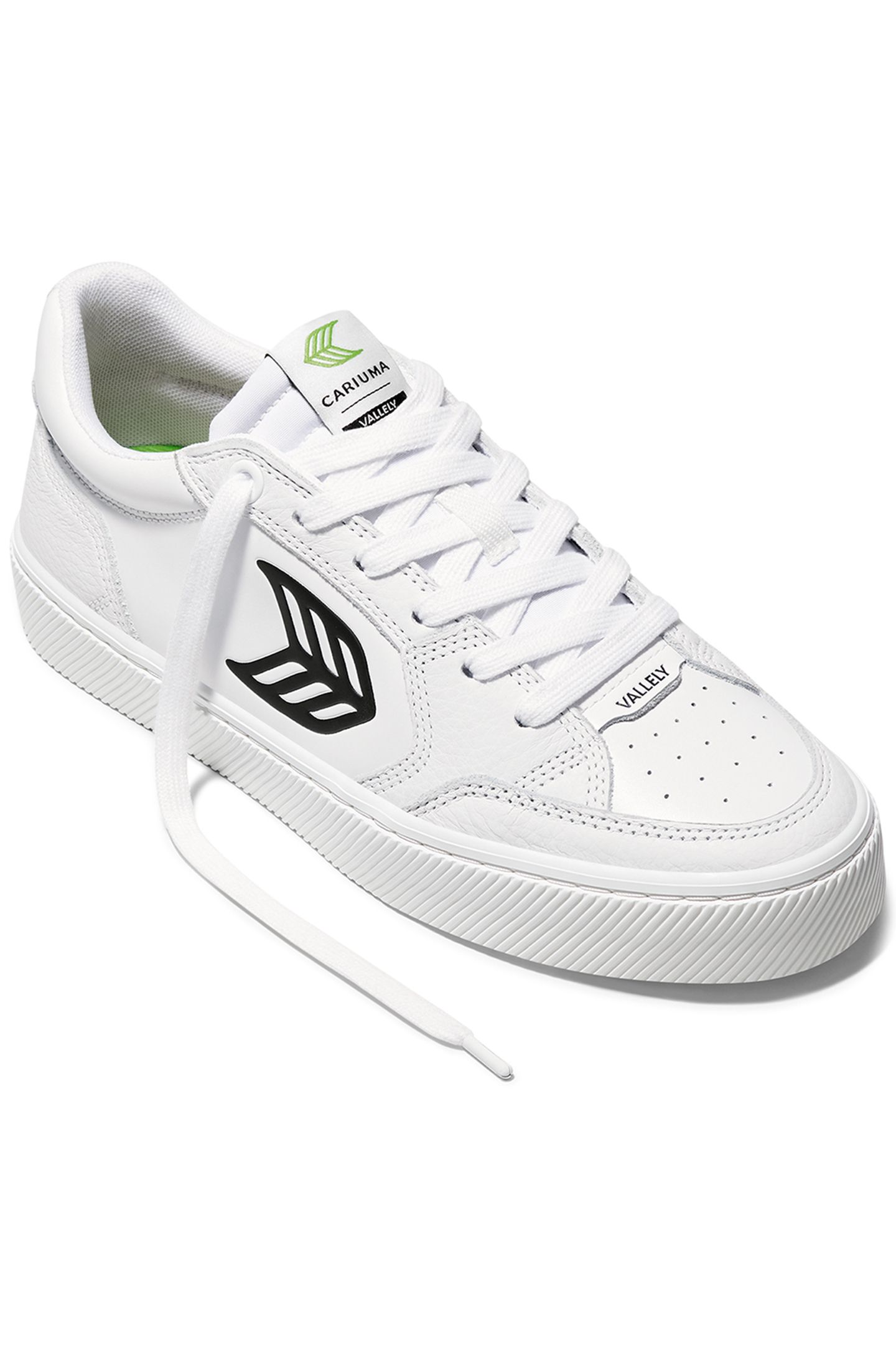 VALLELY WHITE LEATHER BLACK LOGO SNEAKER 2