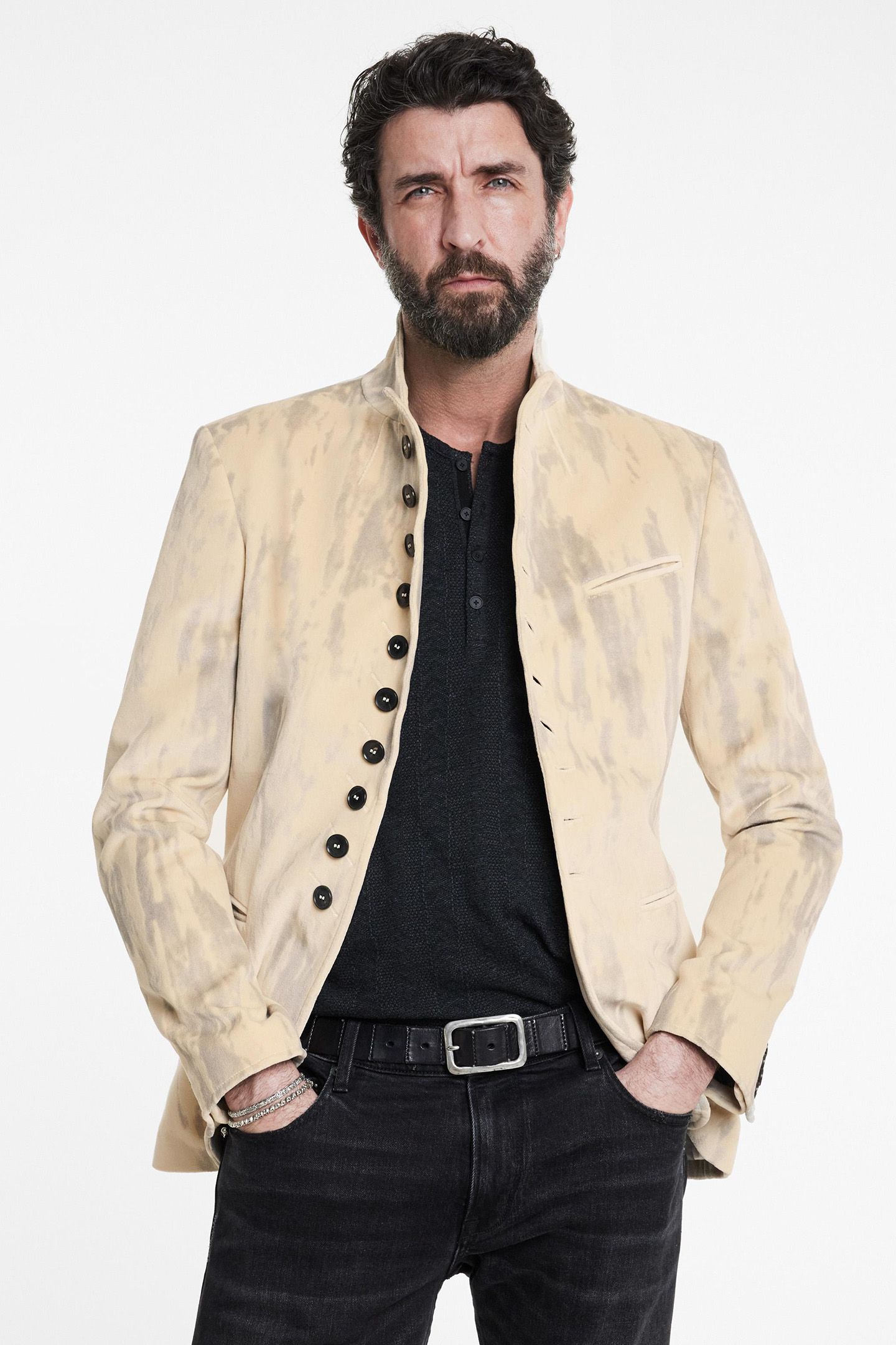 SLIM FIT CONVERTIBLE PEAK LAPEL BUTTON F WHEAT 1